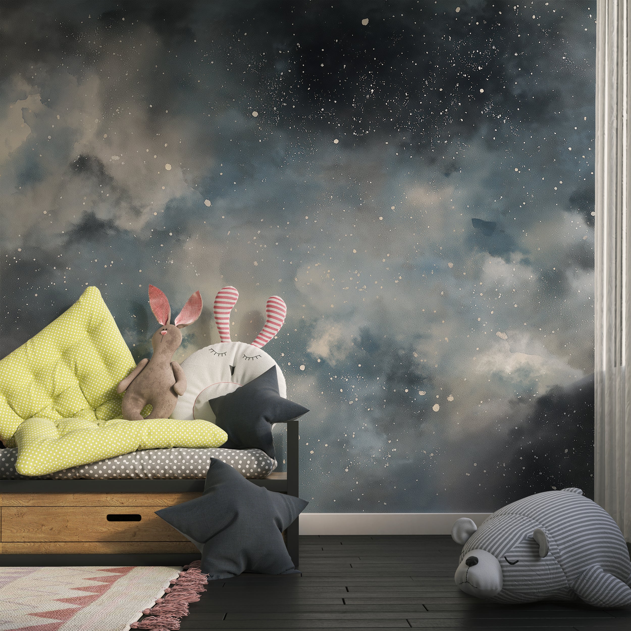 Star mural for bedroom
Celestial night sky wall covering