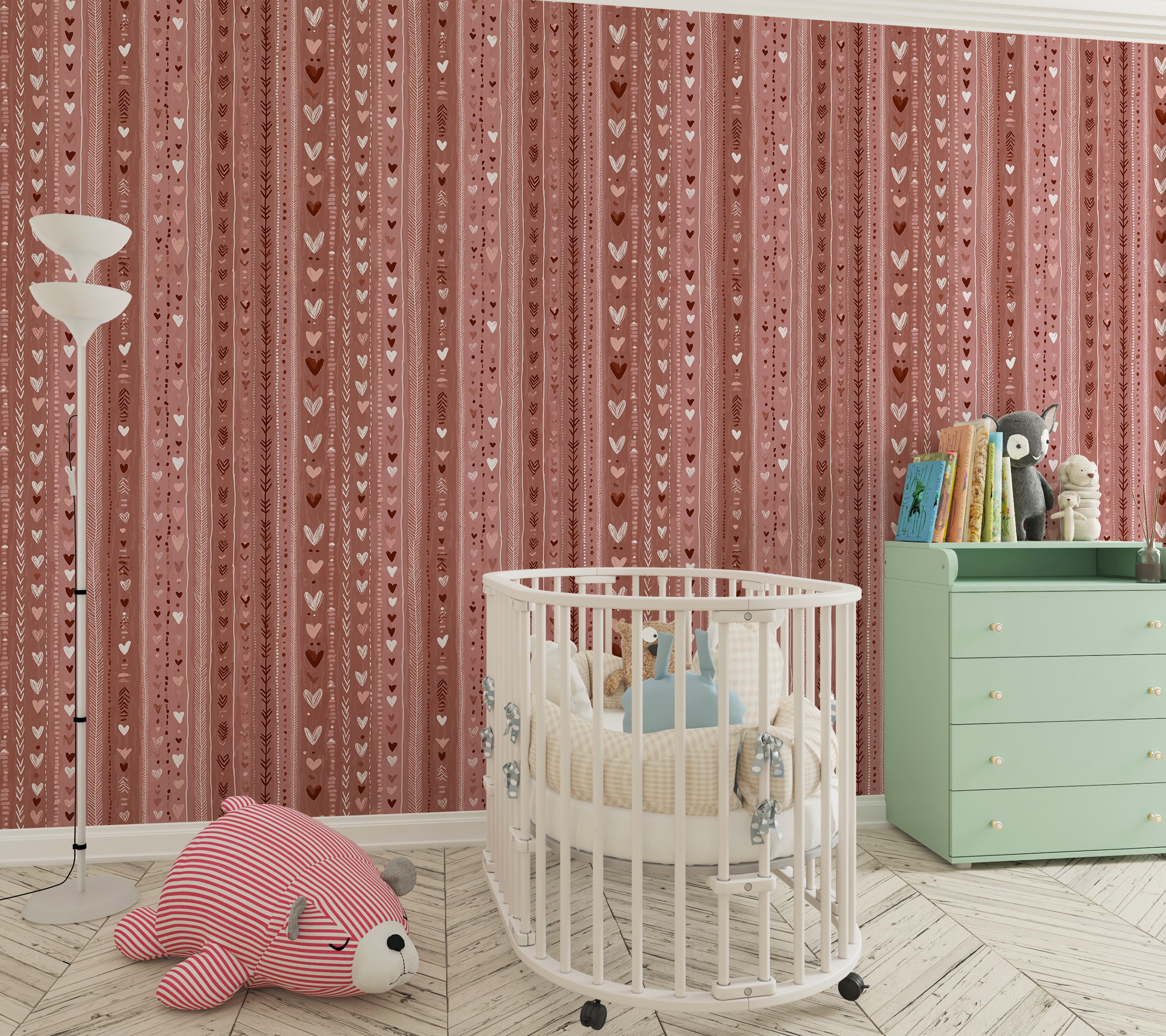 pink romantic heart wall mural
vertical stripes wallpaper for nursery