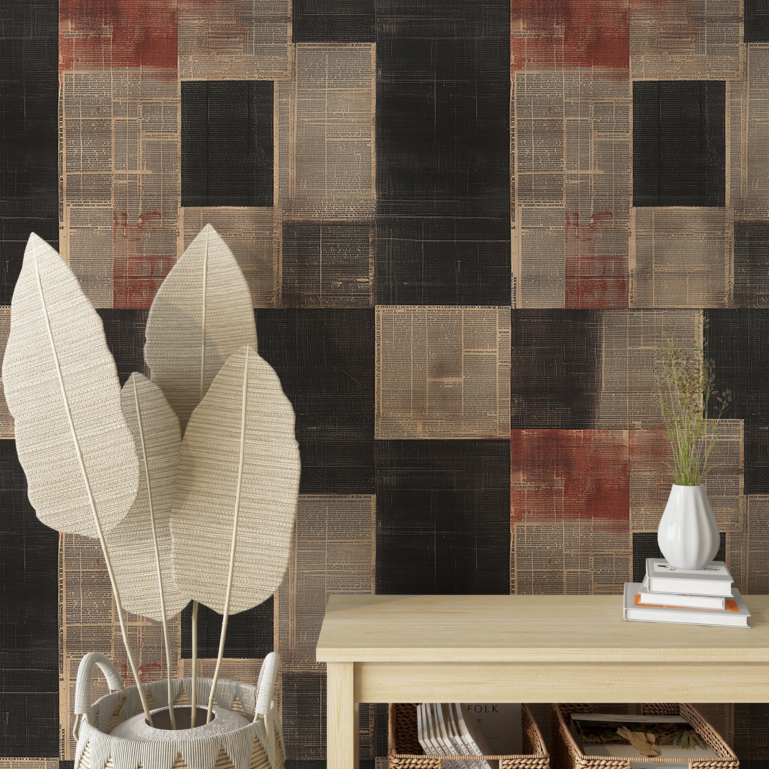 Retro newspaper pattern wallpaper for cozy vintage interiors
Newspaper print wall decor for stylish and nostalgic spaces