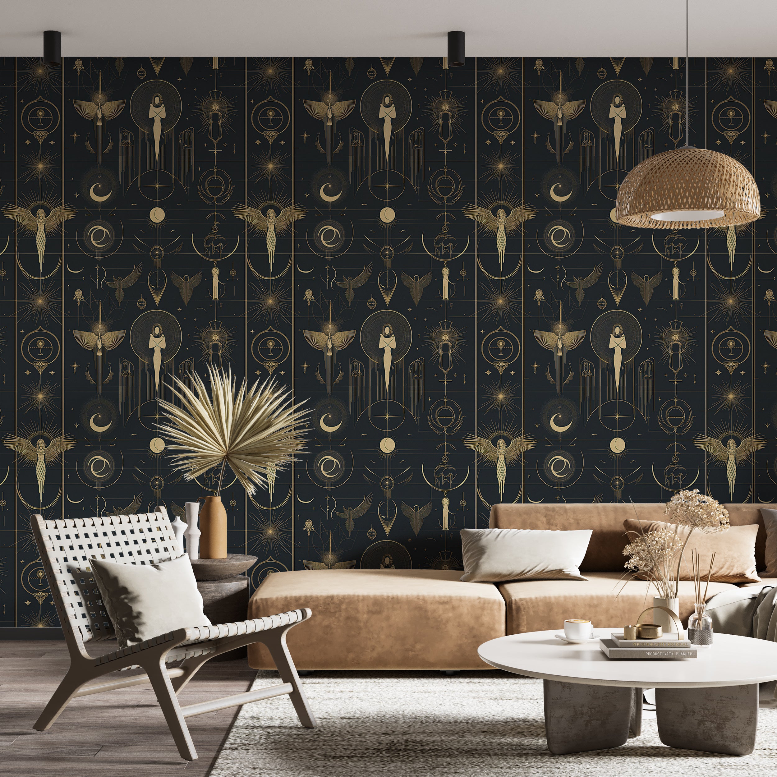 Celestial cosmic design wallpaper.
Astrology and star sign art wall decor.