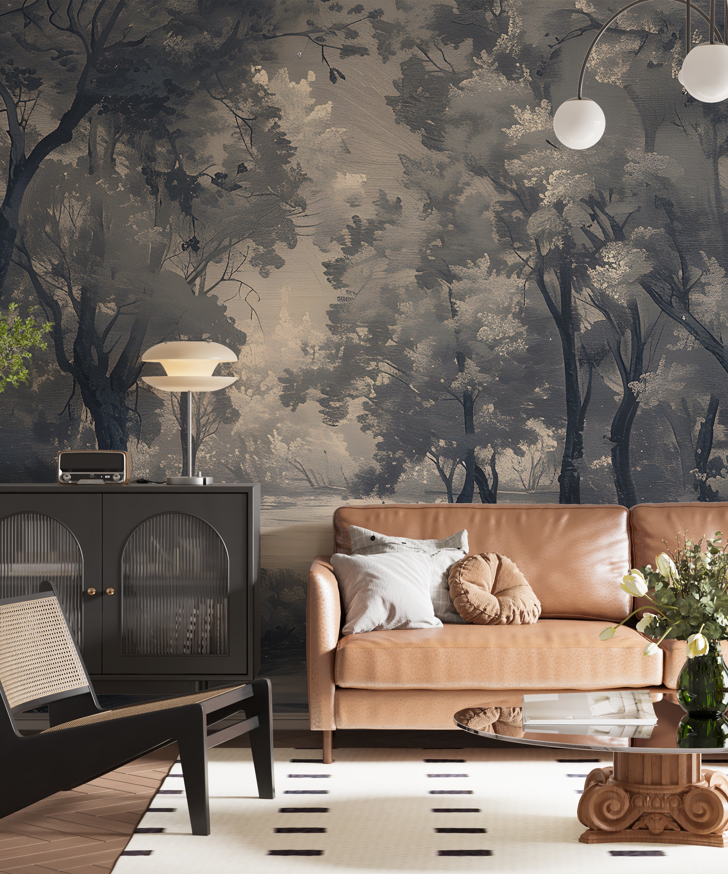 Elegant black forest wall art