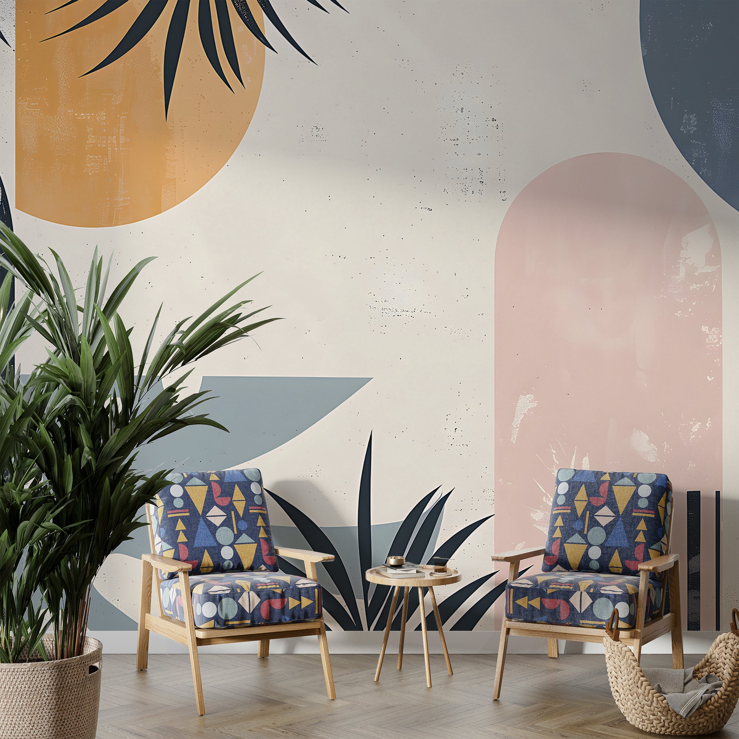 Geometric Wall Art in Pastel Hues
