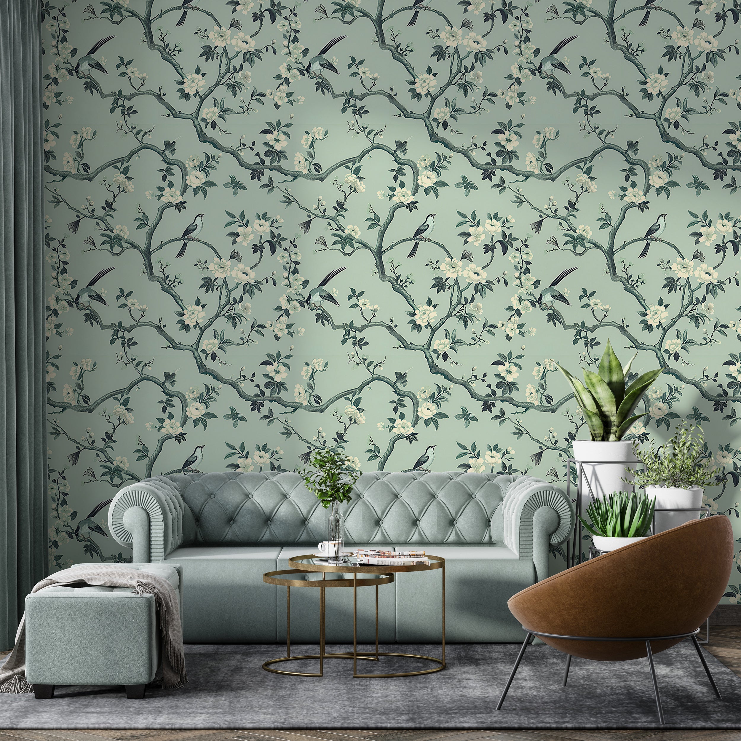 Removable floral wall decor