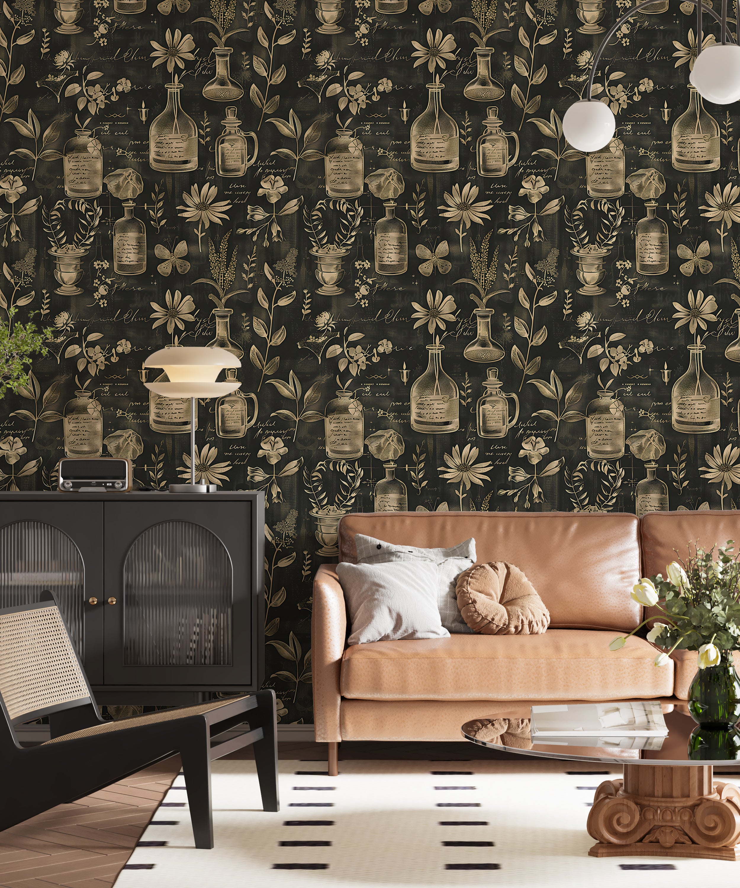 Peel and stick vintage floral wallpaper