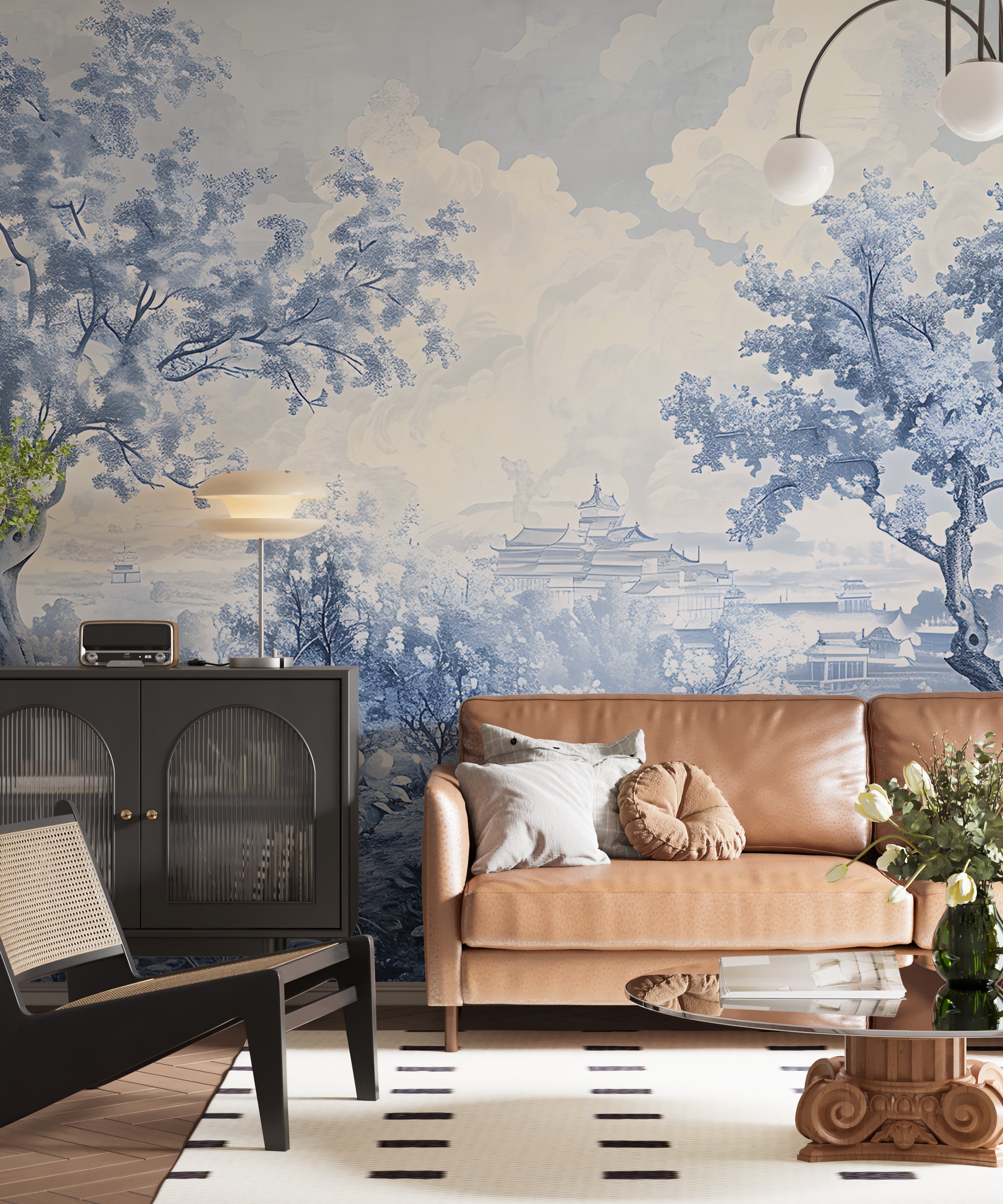 Monochrome nature wall mural