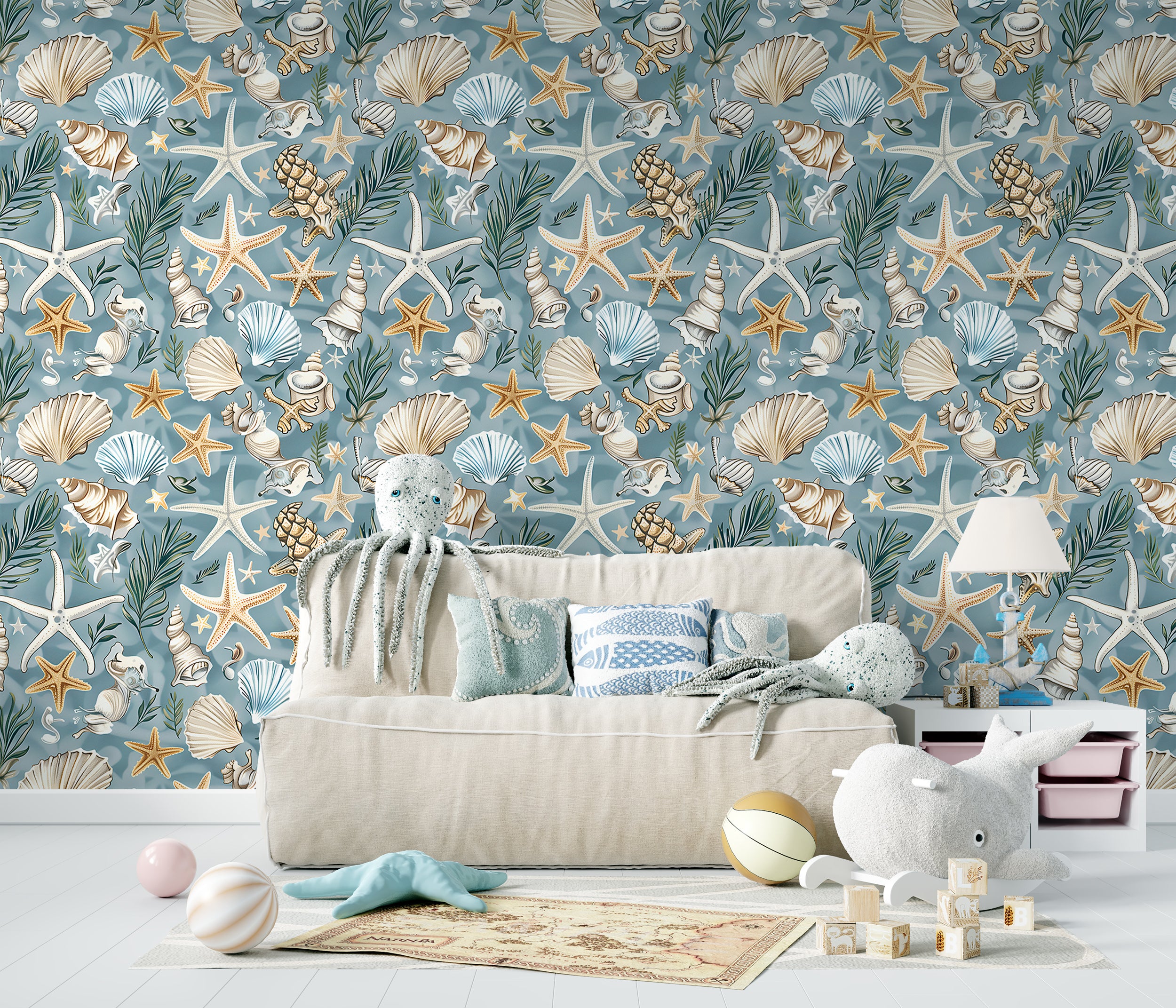 Soft blue marine theme wallpaper