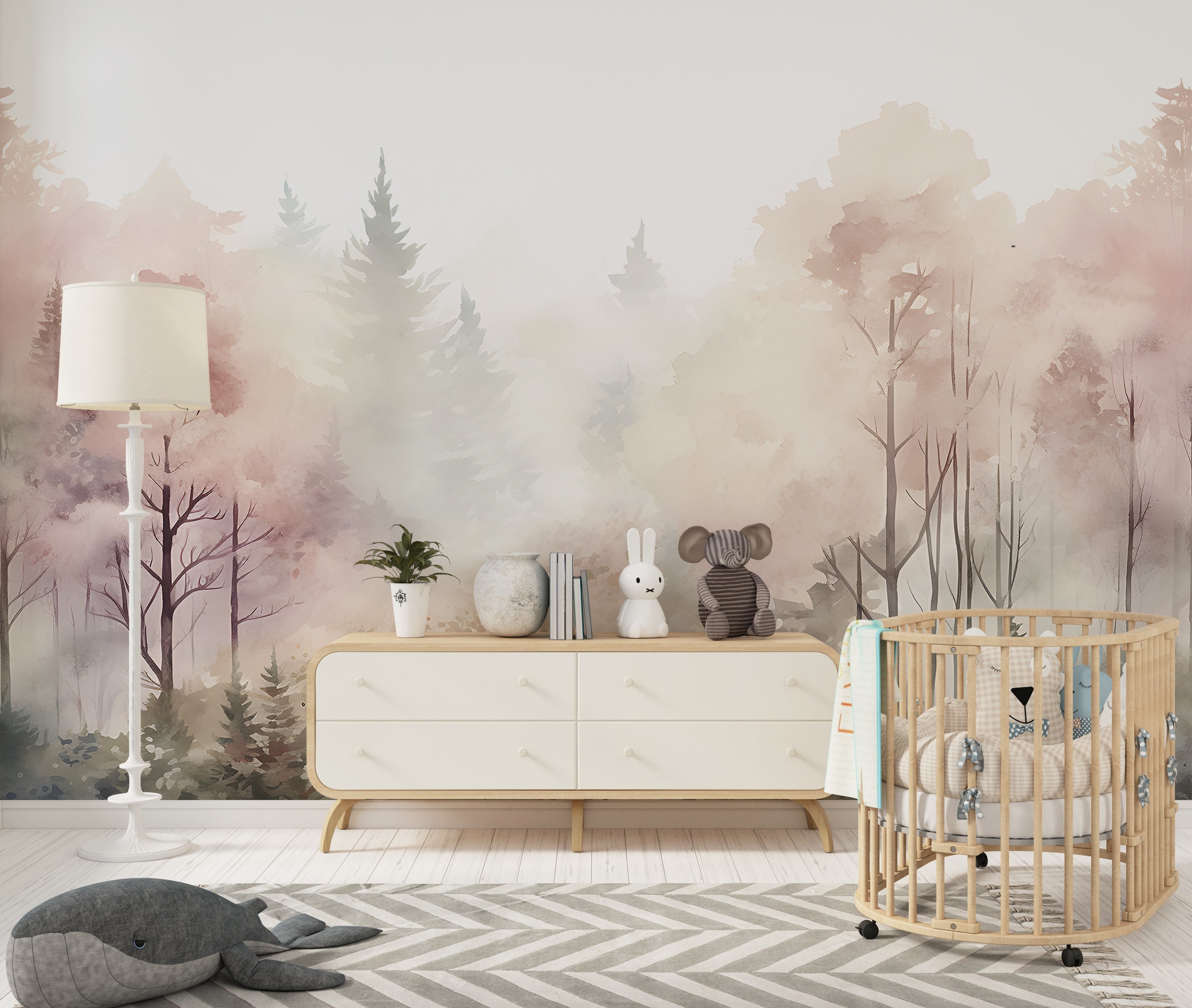 Elegant Pink Landscape Wall Decoration