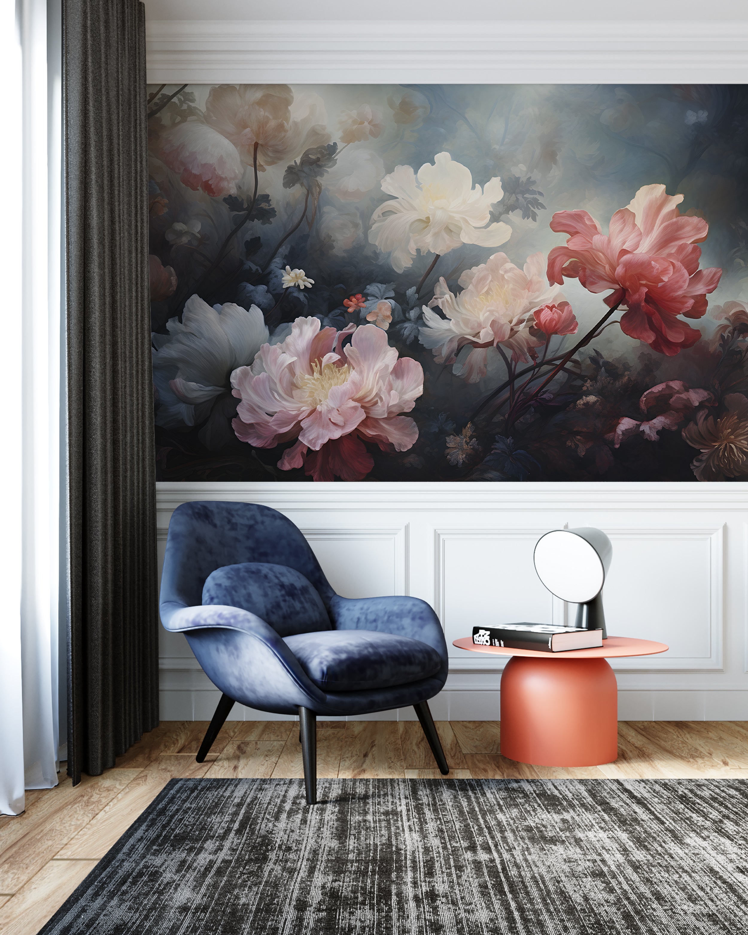 Dark Botanical Blooms Wall Decoration