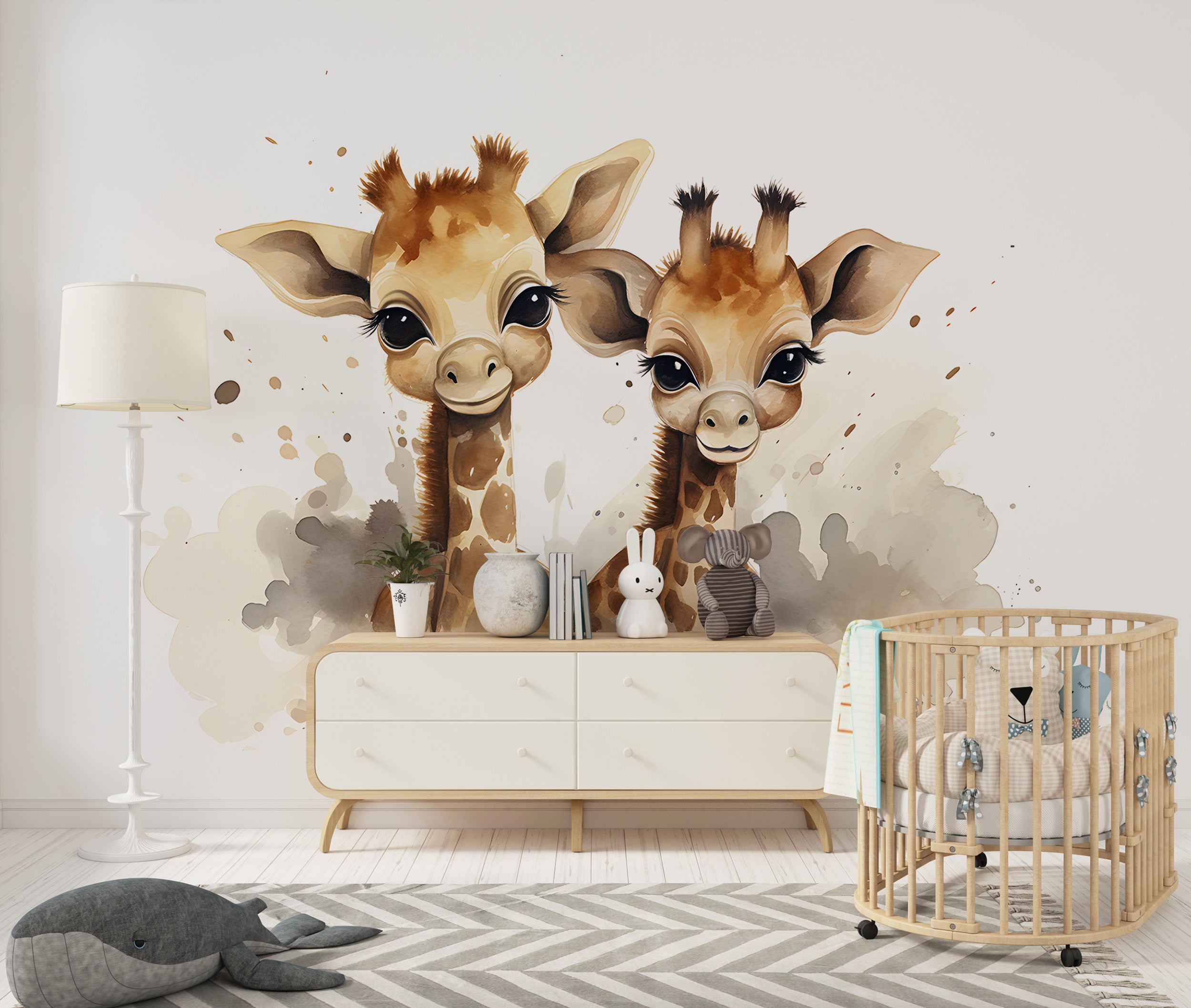 Giraffes on the Savanna Wall Decal
