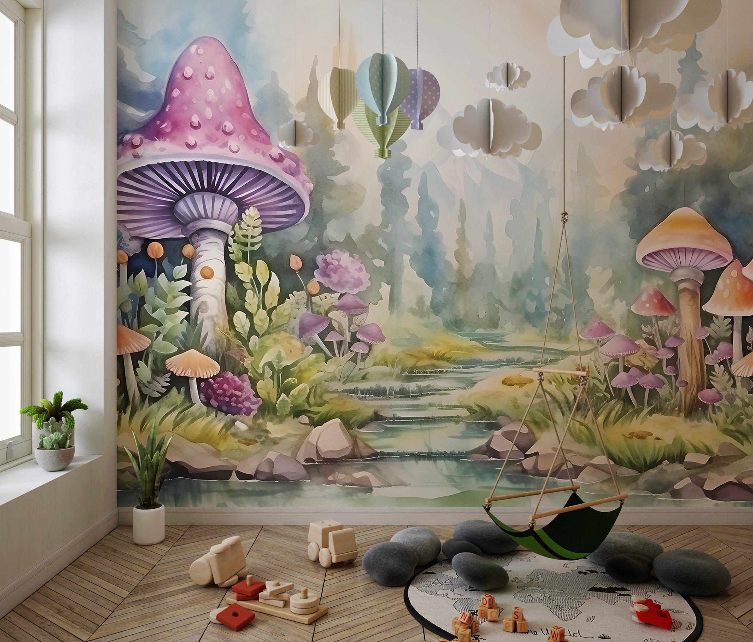 Imaginative Kids' Room Watercolor Theme
