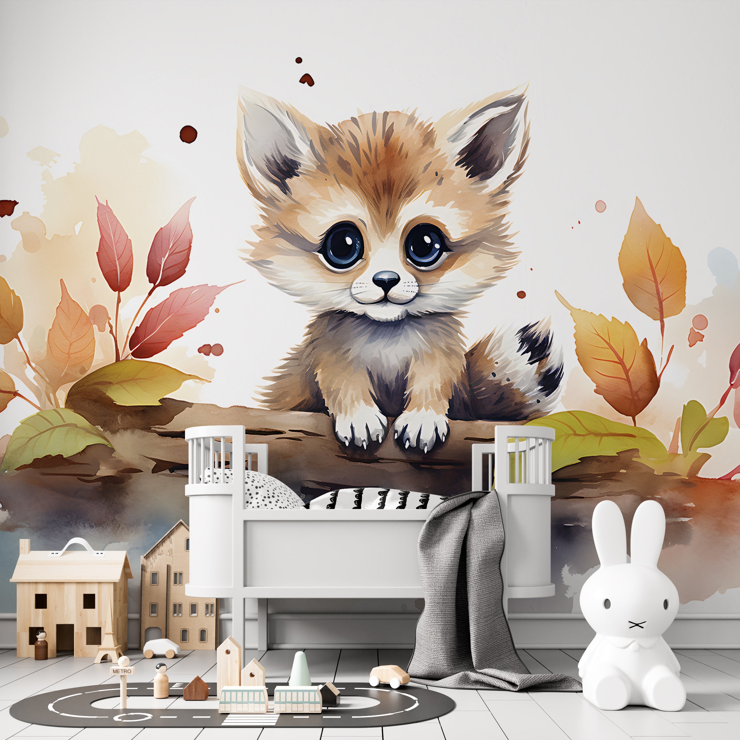 Baby Fox Peel and Stick Wallpaper