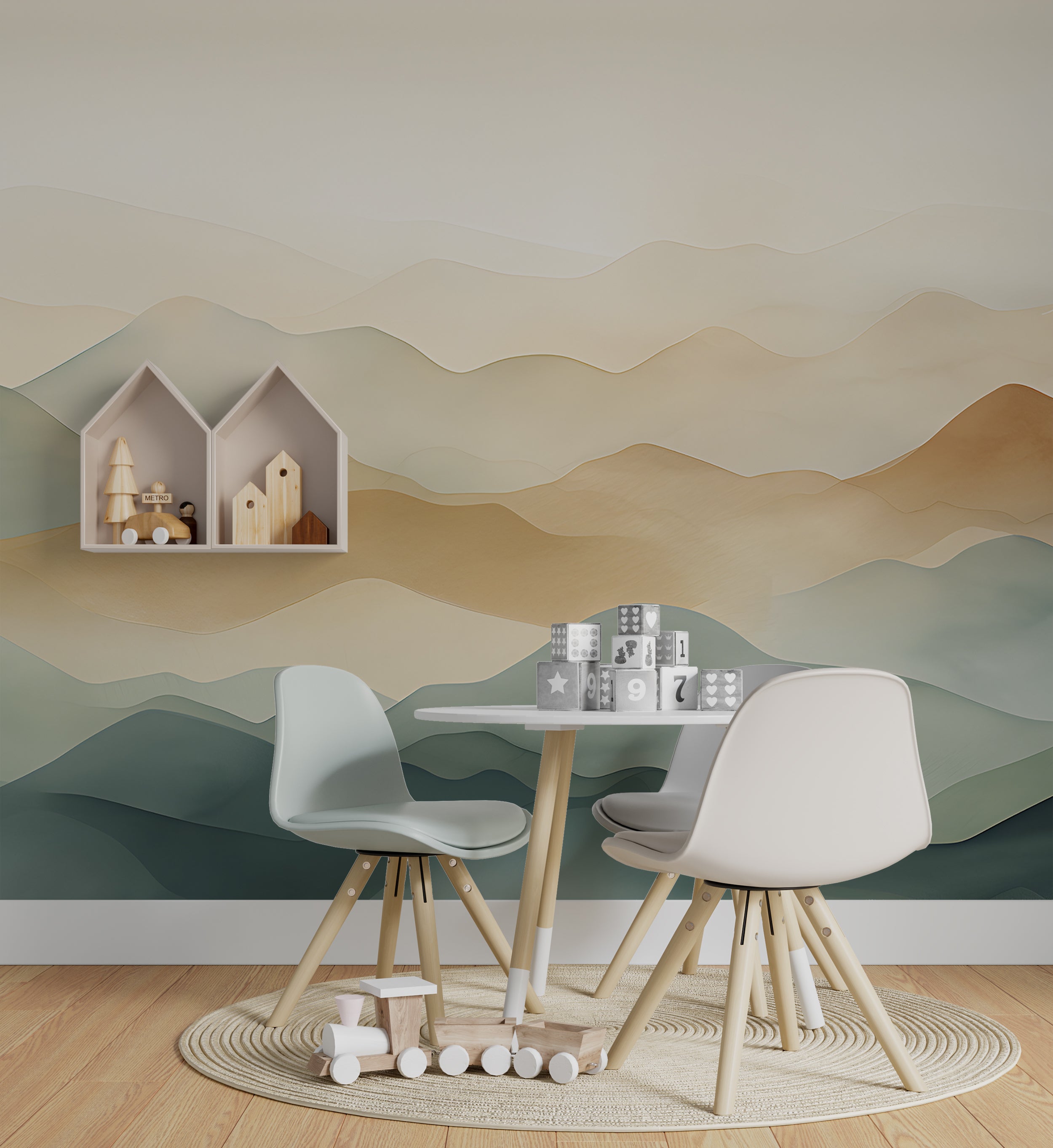 Peel and Stick Nursery Landscape Wallpaper