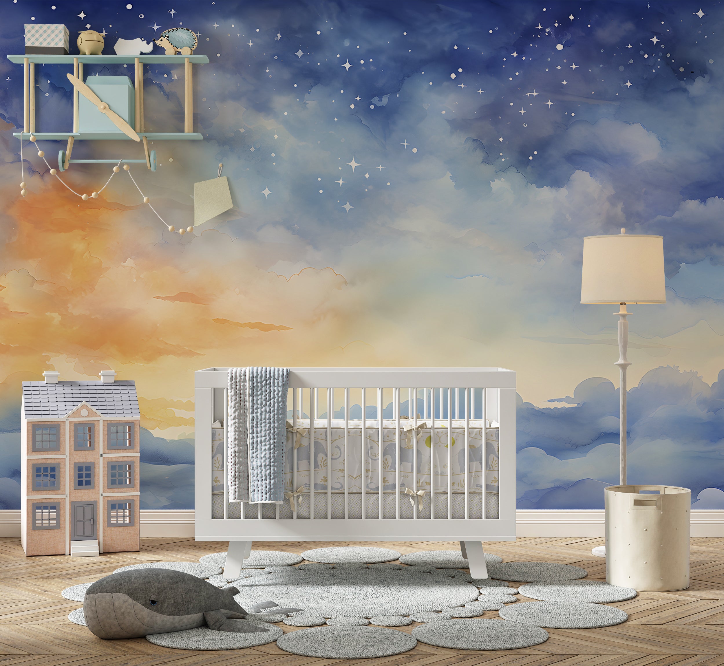 Starry Night Nursery Peel and Stick Mural