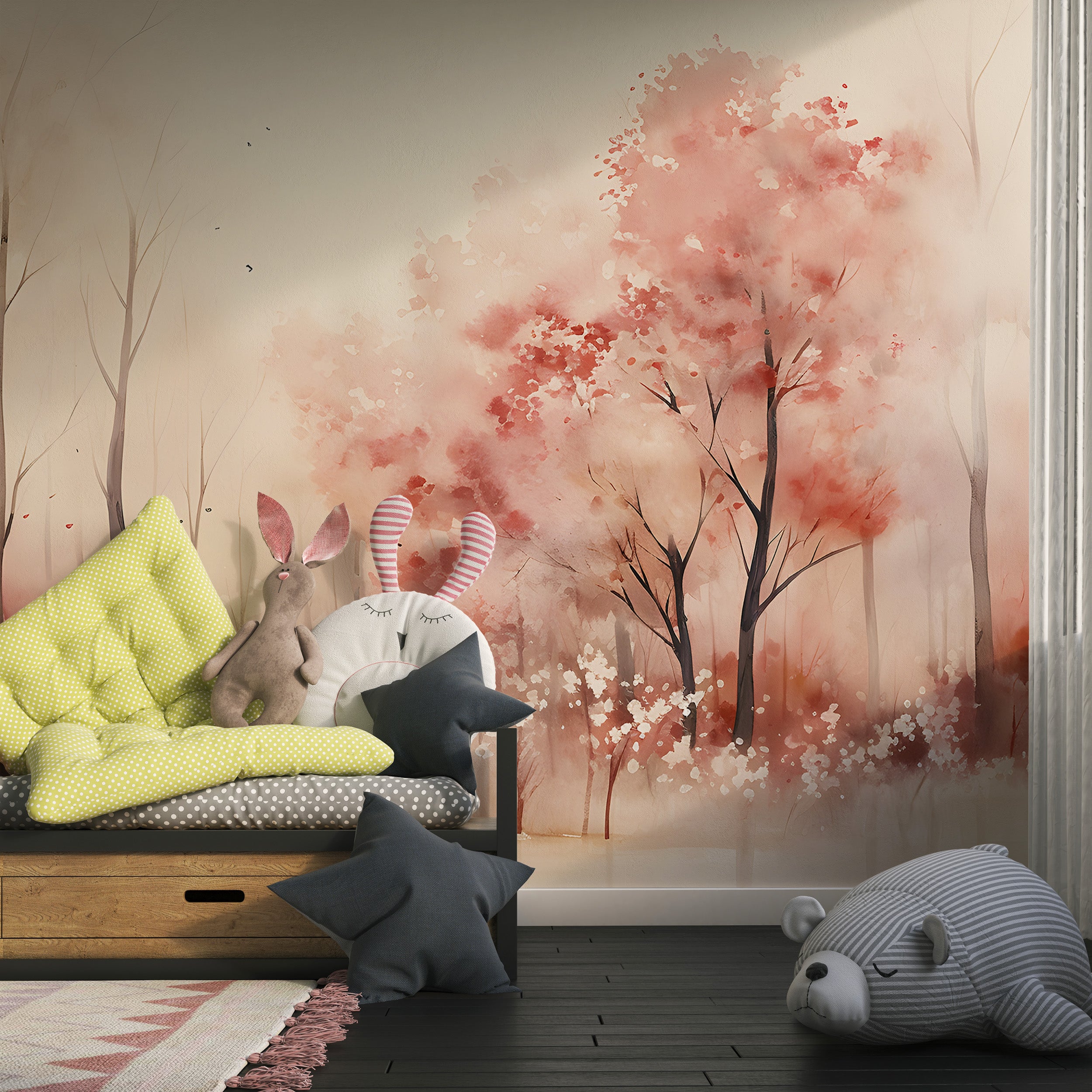 Vibrant Autumn Tree Mural Covering