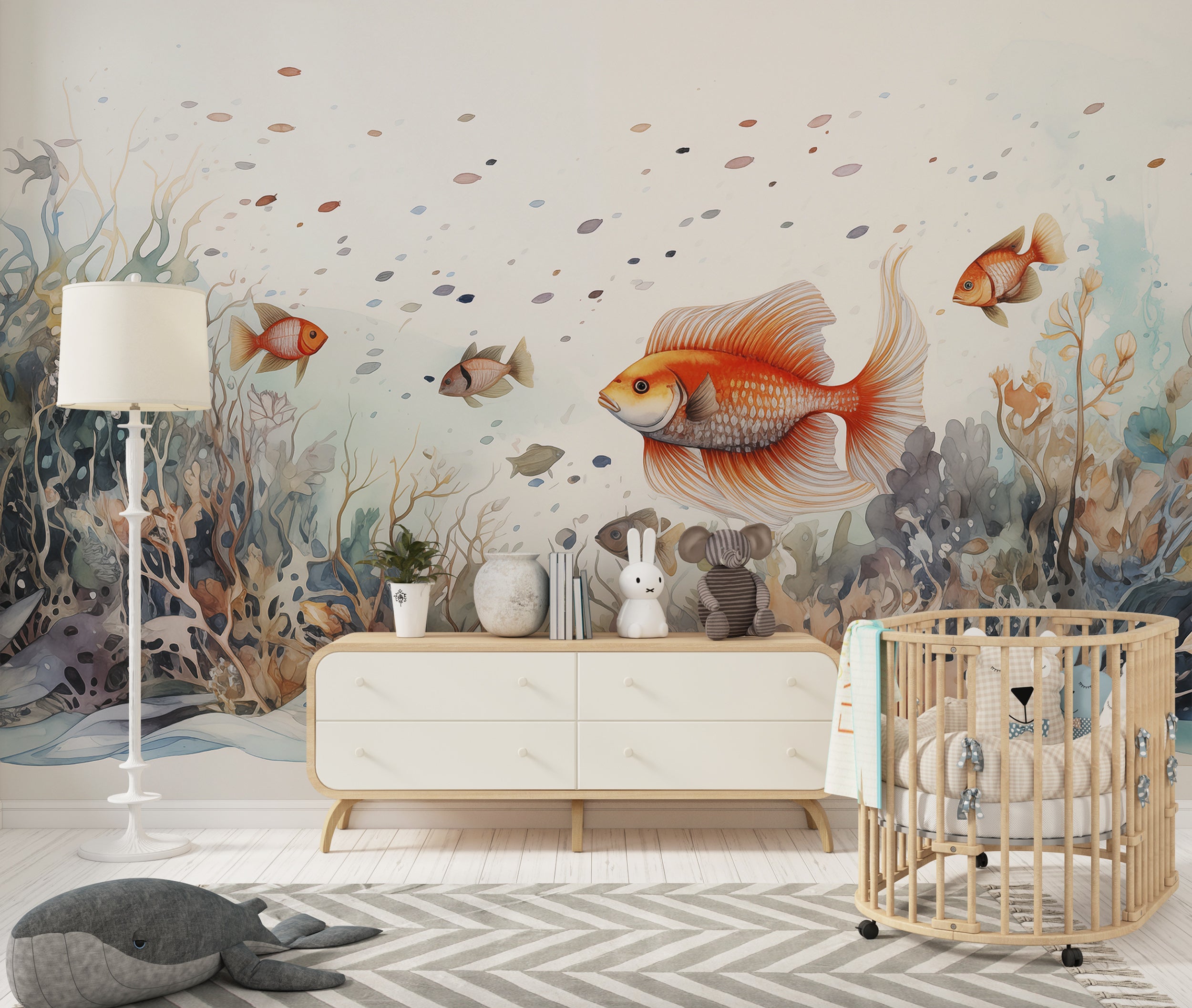 Colorful Fishes Self-Adhesive Wall Art