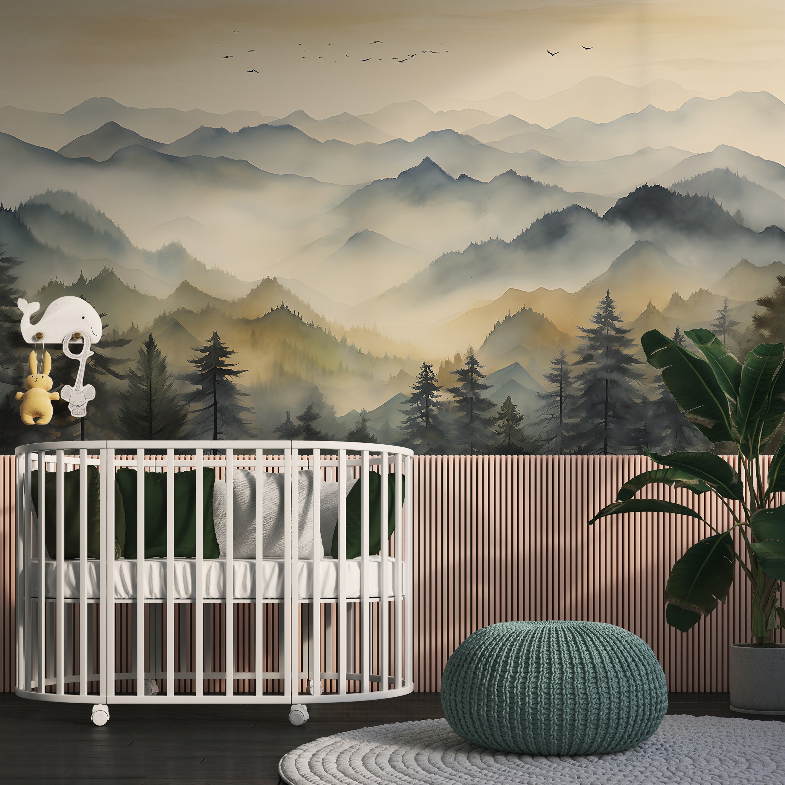 Serene Blue and Beige Nursery Wall Art