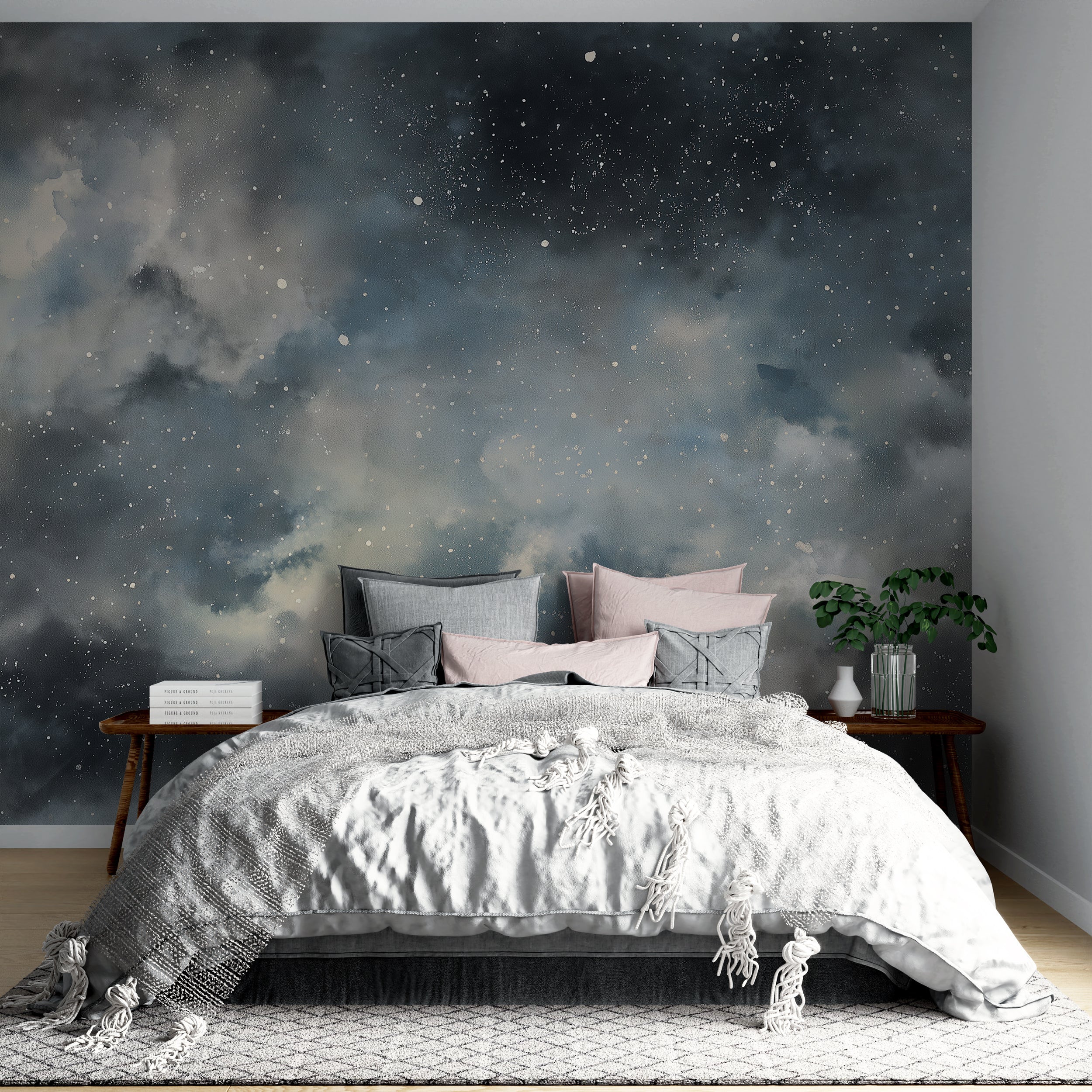 Cosmic stars and clouds wallpaper
Universe inspired wall decor
