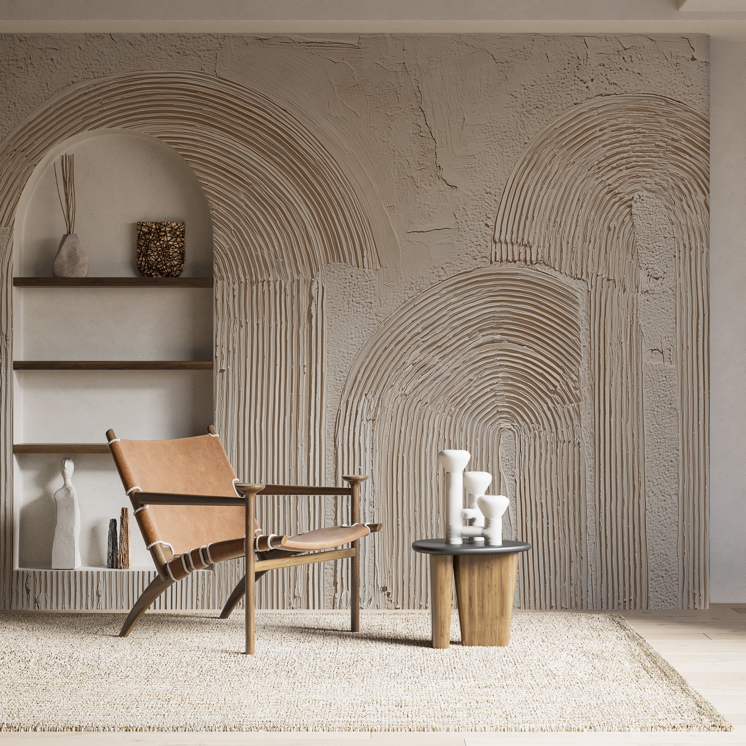 calming beige minimalist mural
earth tone abstract pattern wallpaper