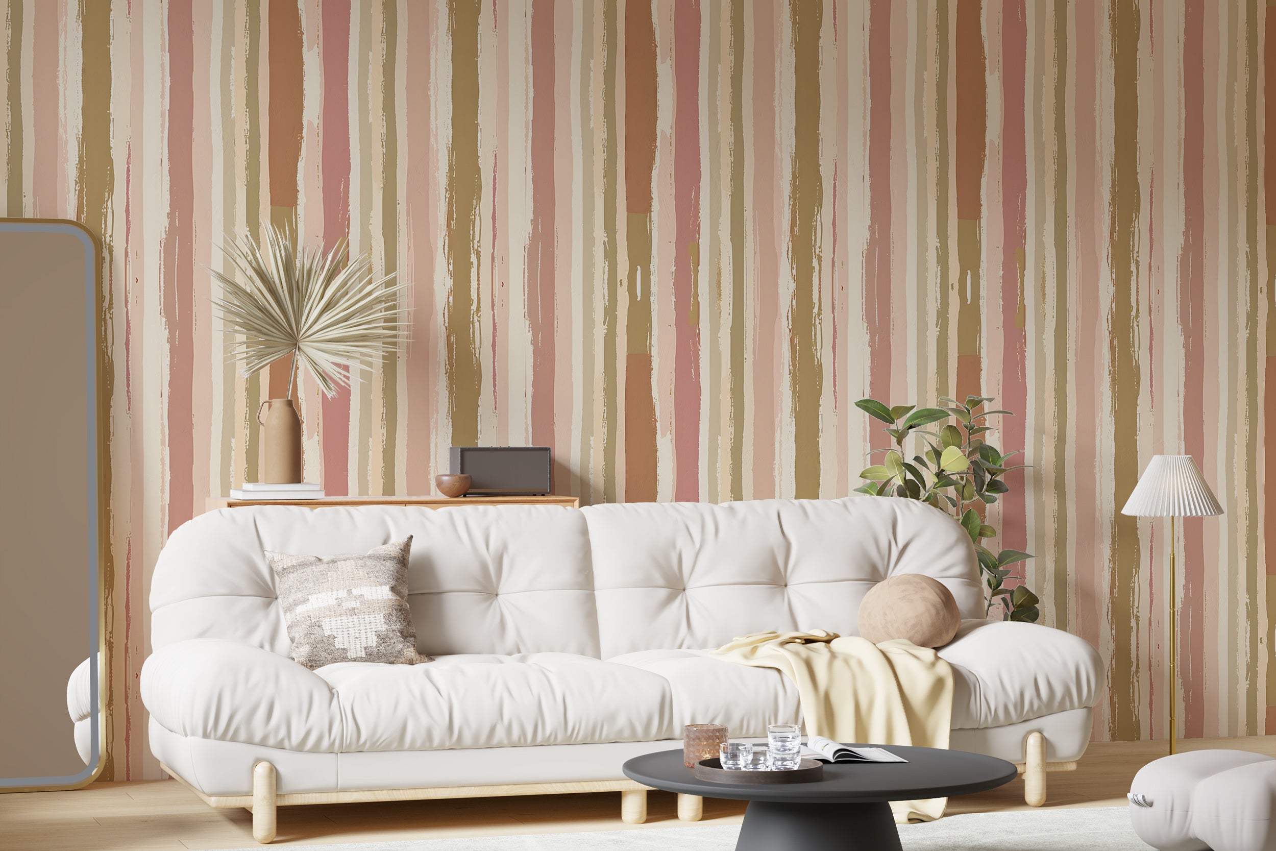 Peel and Stick Ragged Vertical Striped Decal
