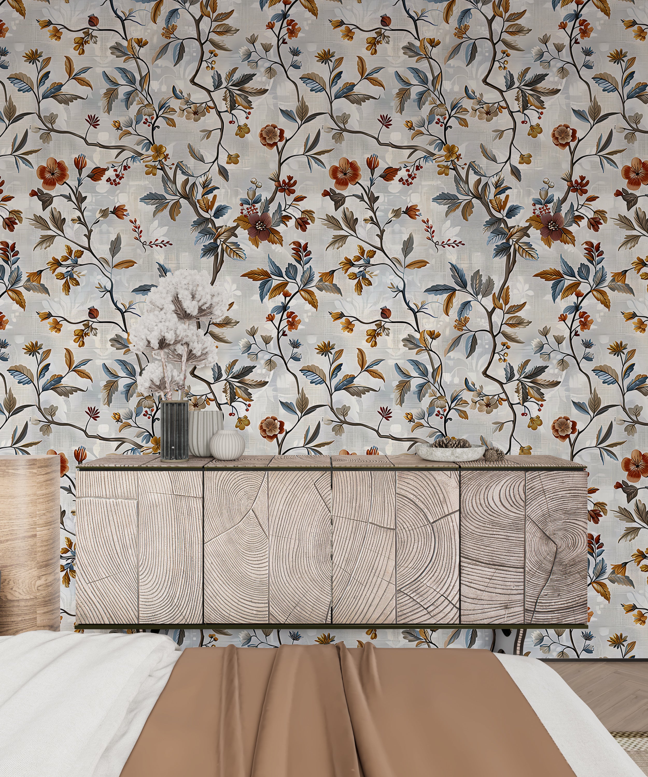 Autumn flowers wall decor