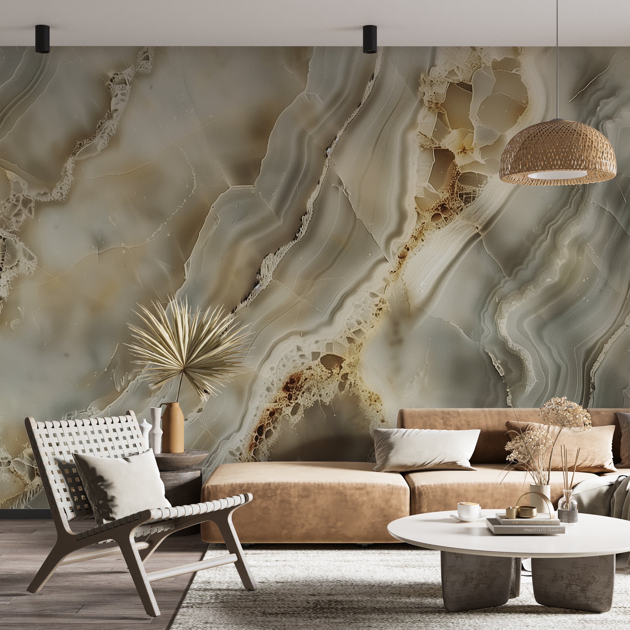 Luxurious marble effect wallpaper