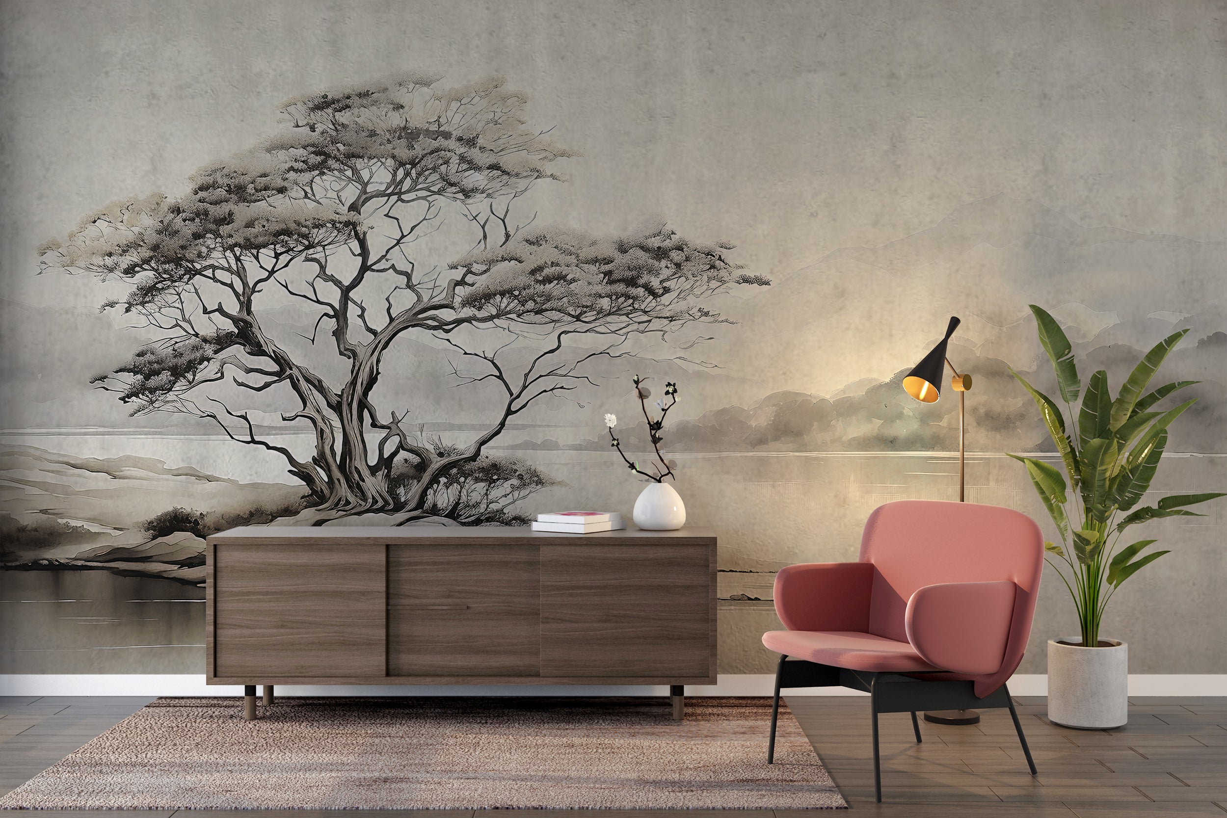 Sepia Toned Landscape Wall Decoration