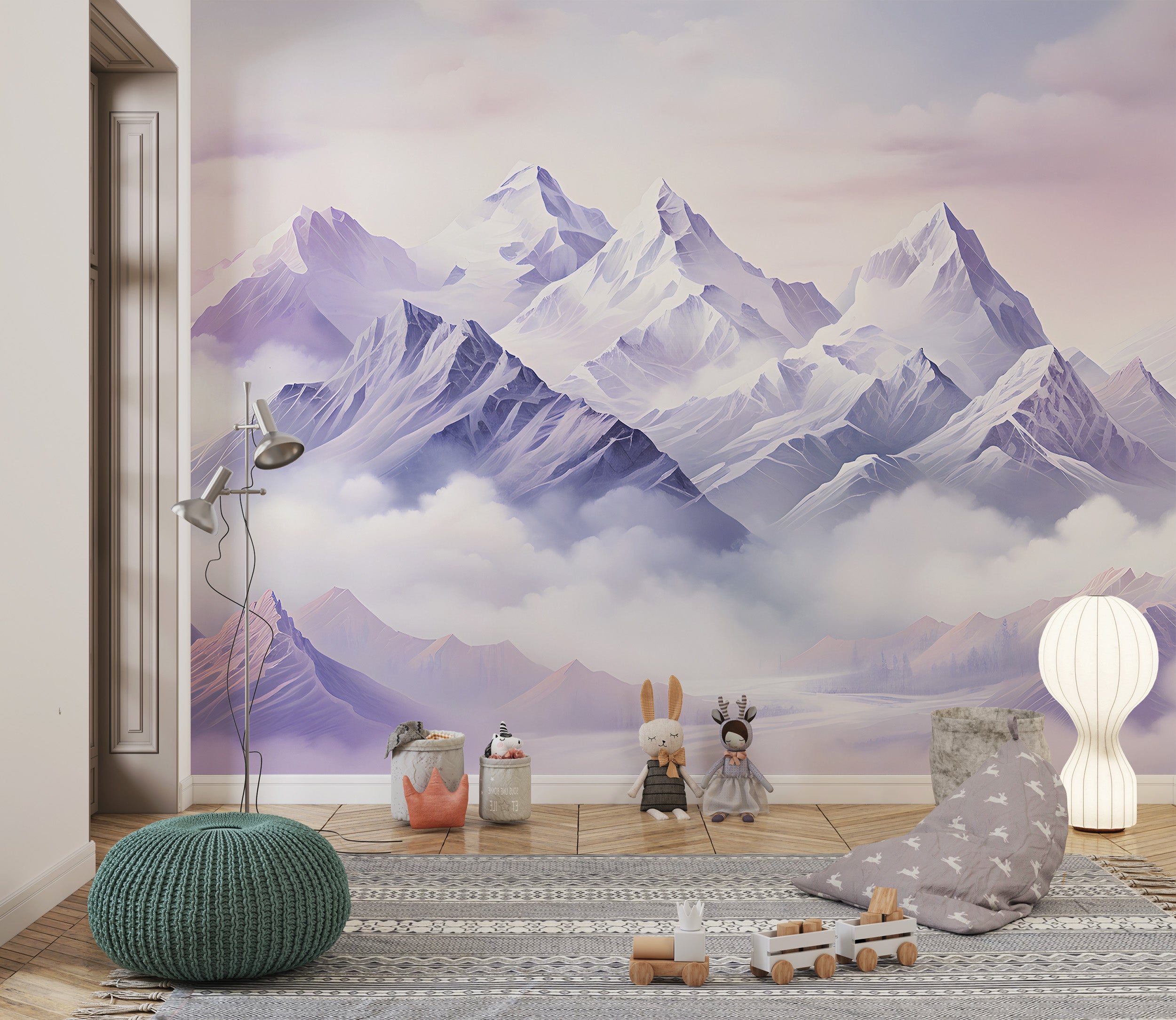 Scenic Mountain Wall Decal for Nursery