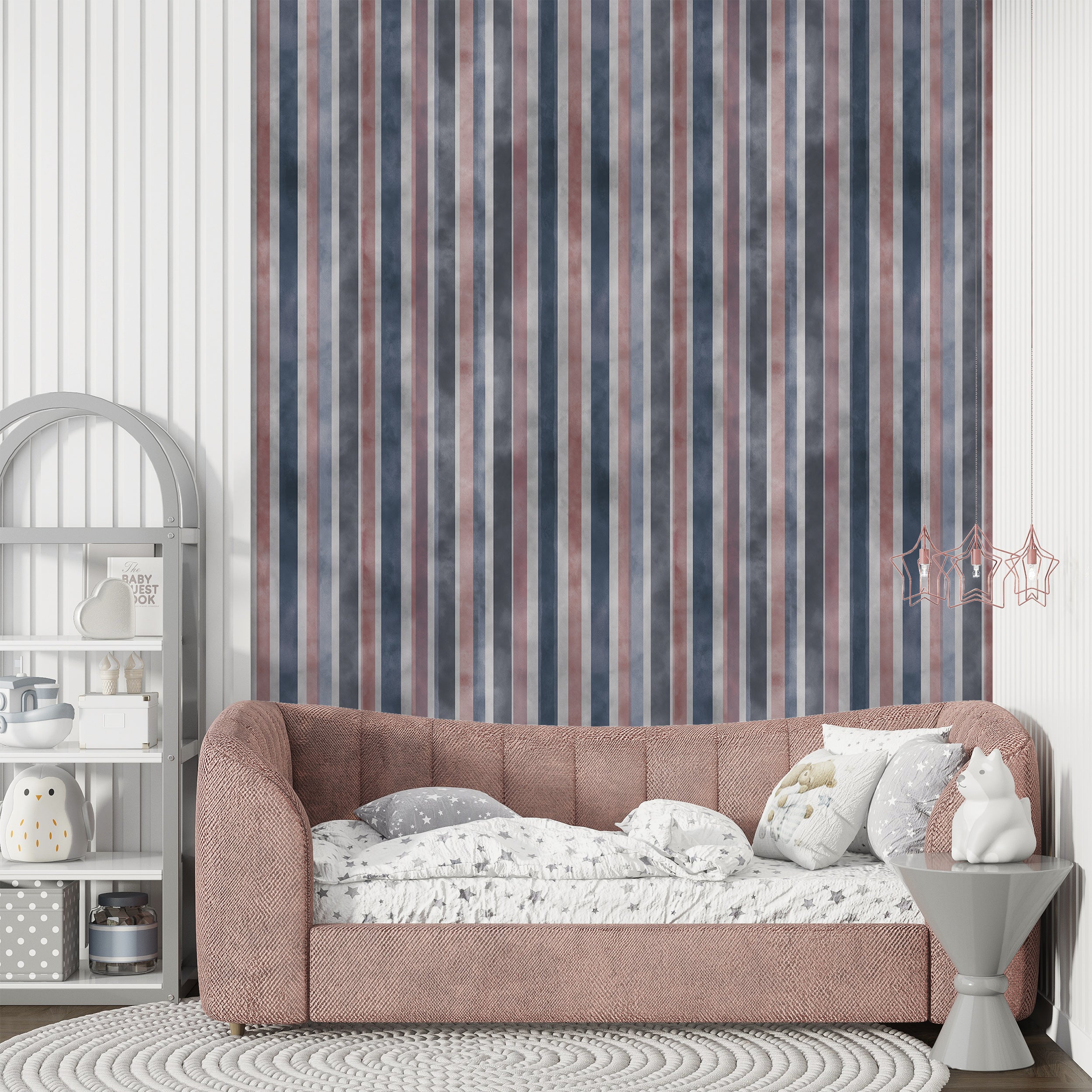 Classic Watercolor Stripe Wall Art
Navy and Burgundy Stripe Wallpaper