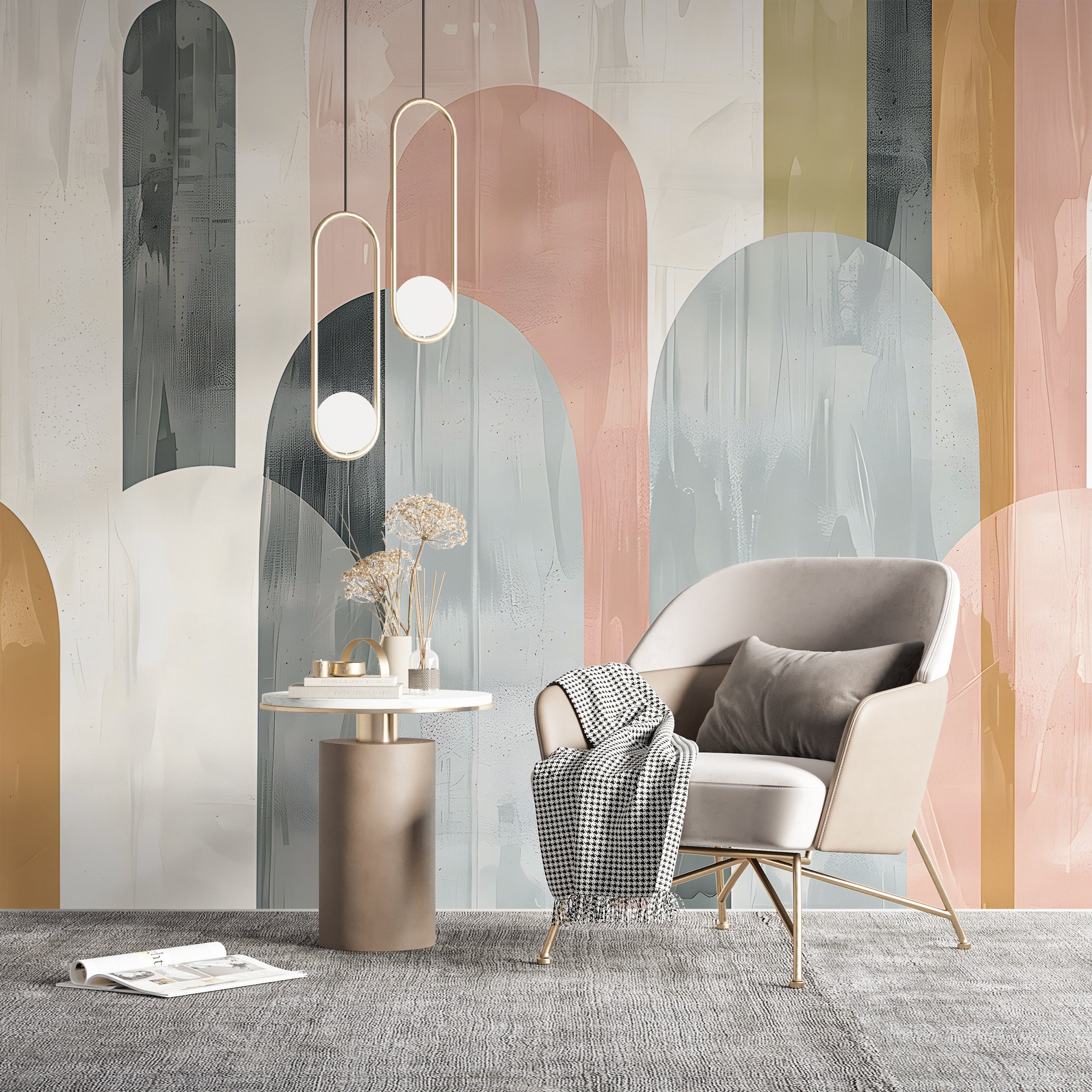 Pastel Geometric Shapes Removable Wallpaper