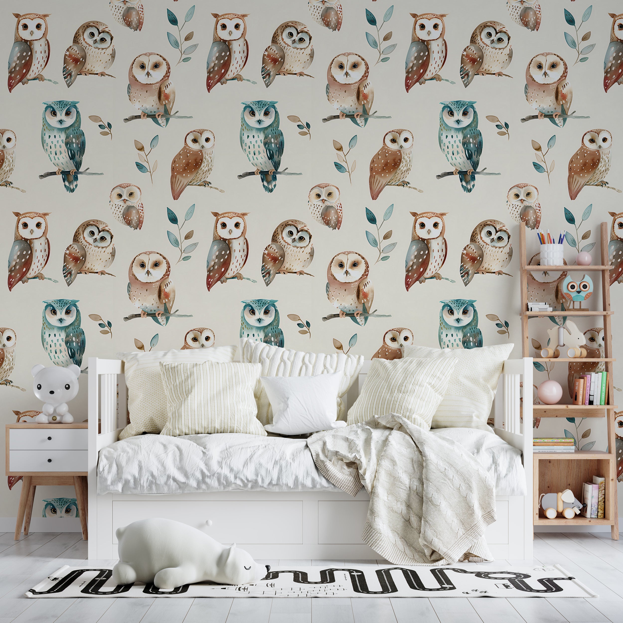 Kids room woodland birds wall decor