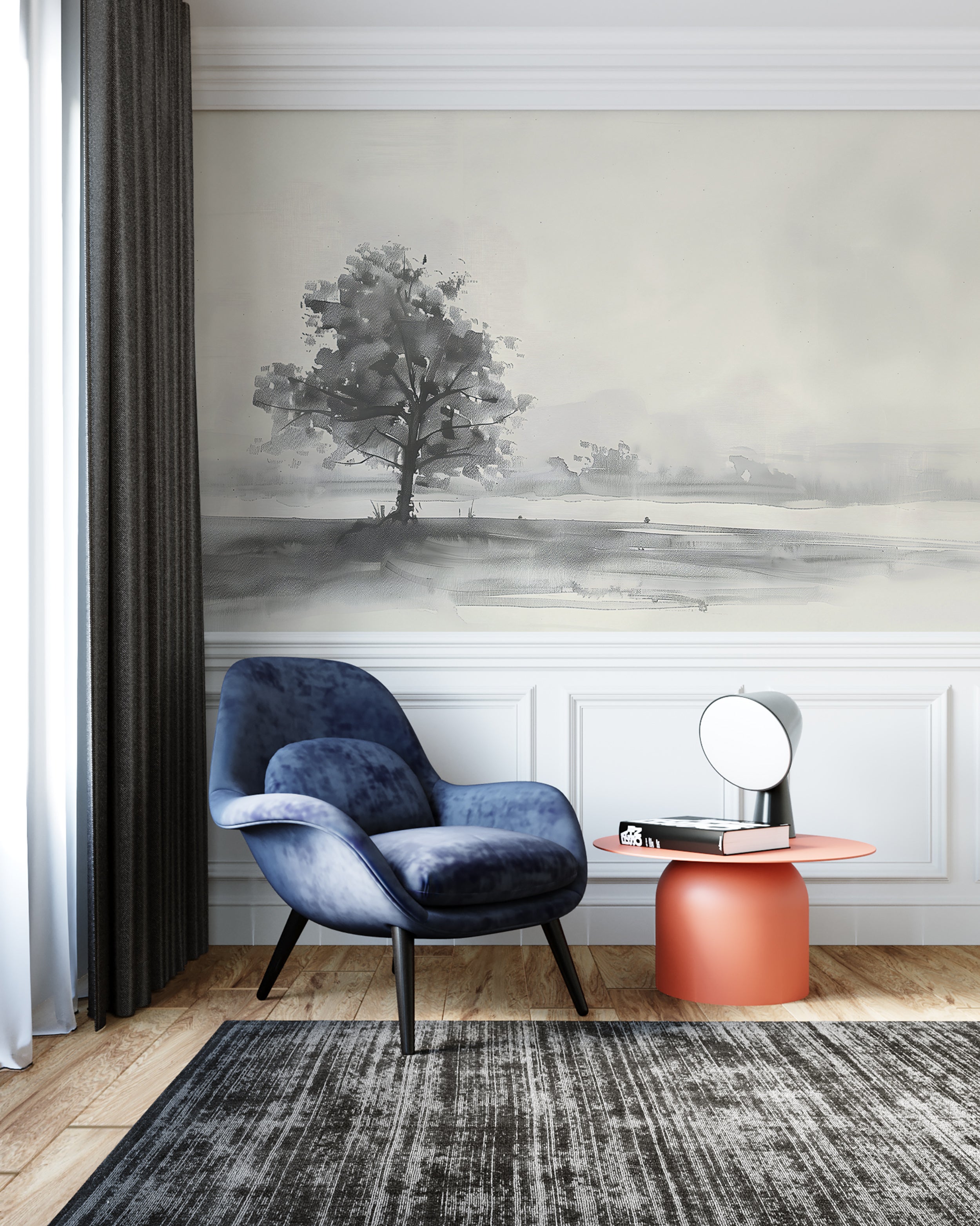 Minimalistic landscape wallpaper decor