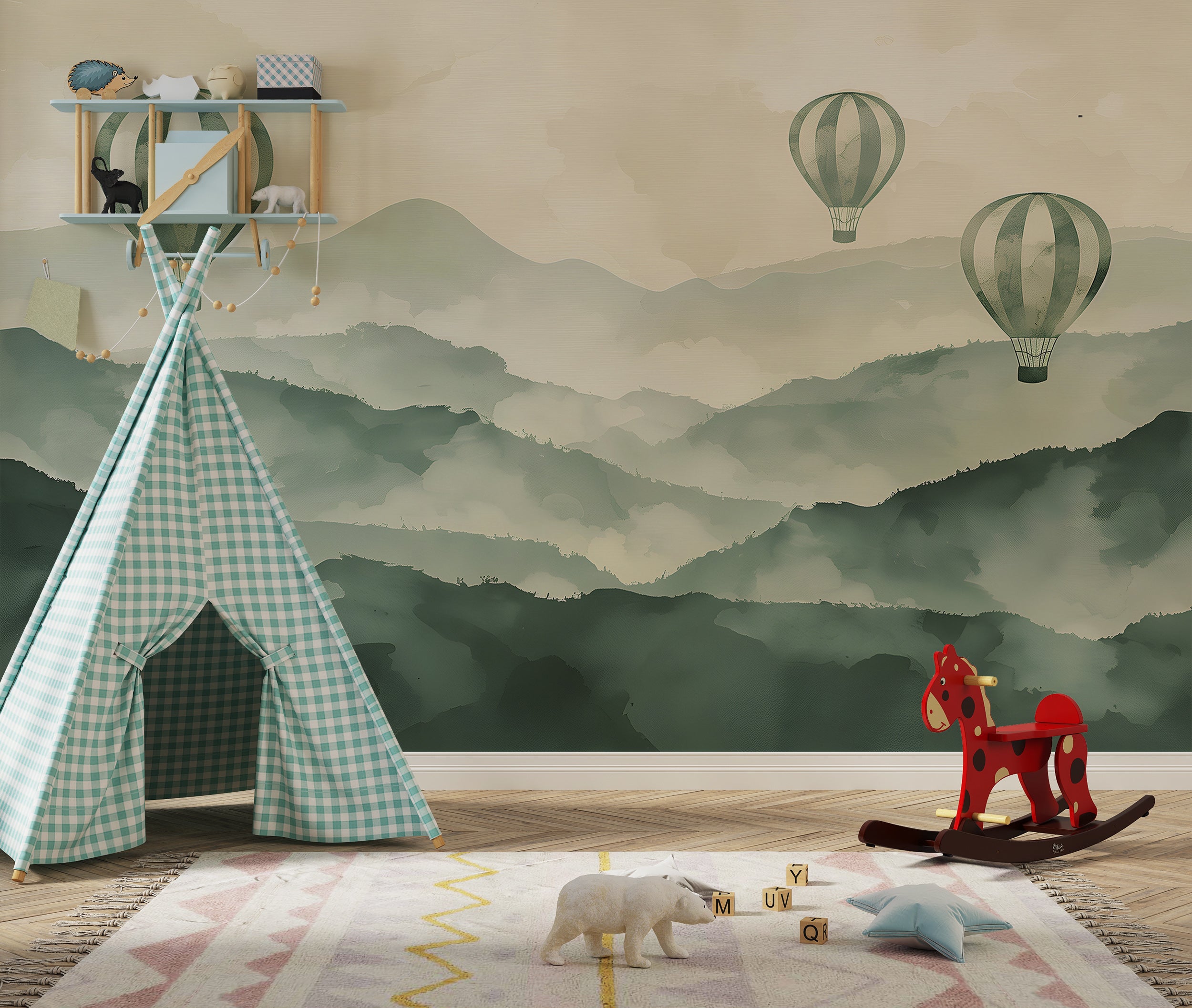 Easy apply nursery wall mural