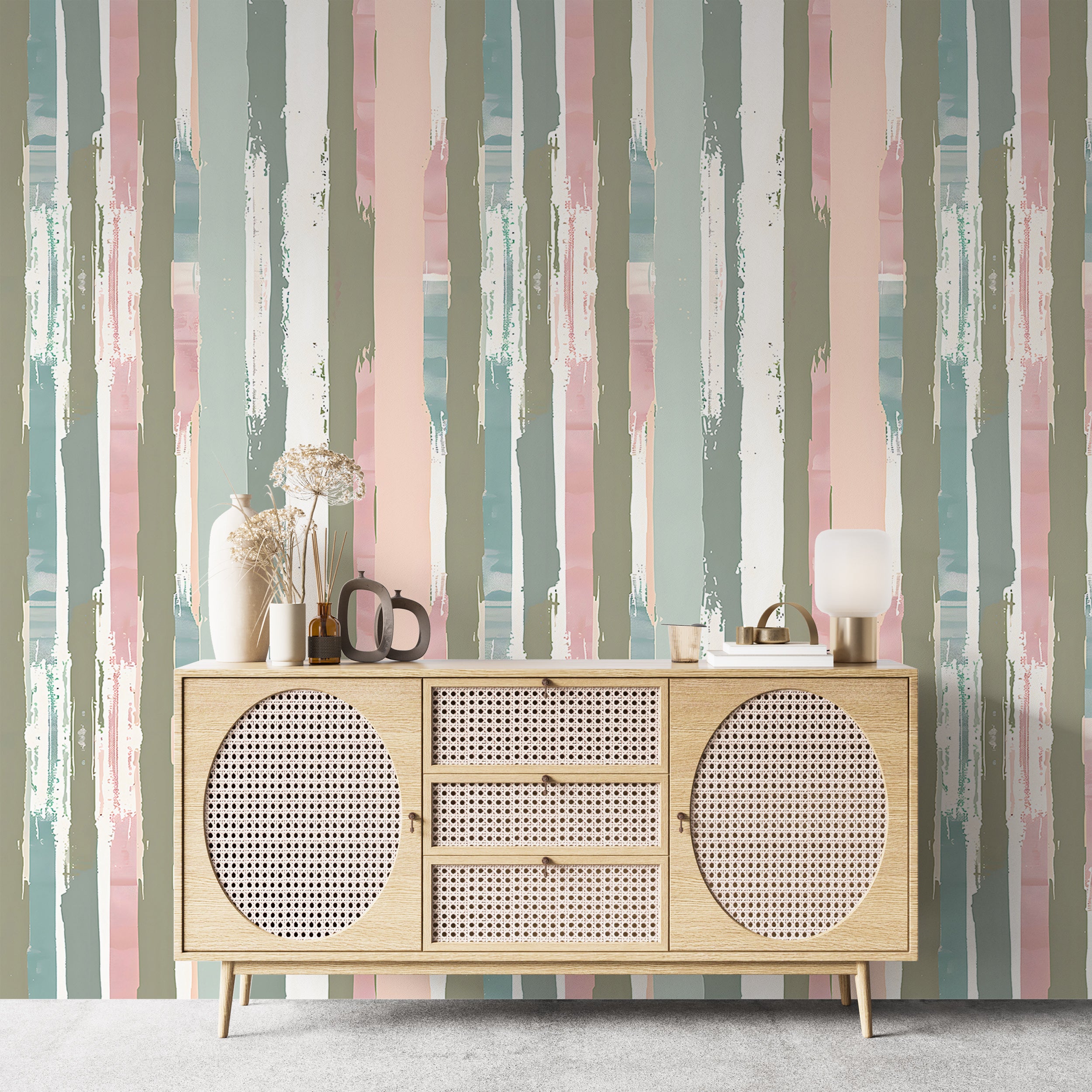 Ragged stripes pastel wallpaper