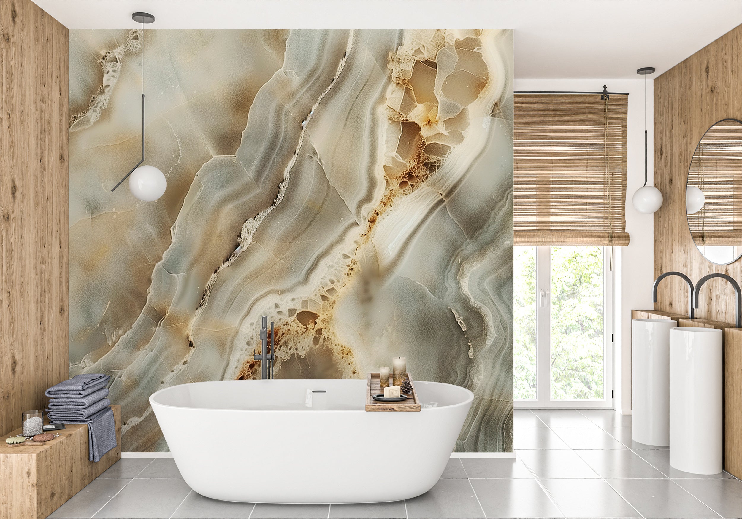 Peel and stick lights marble wallpaper