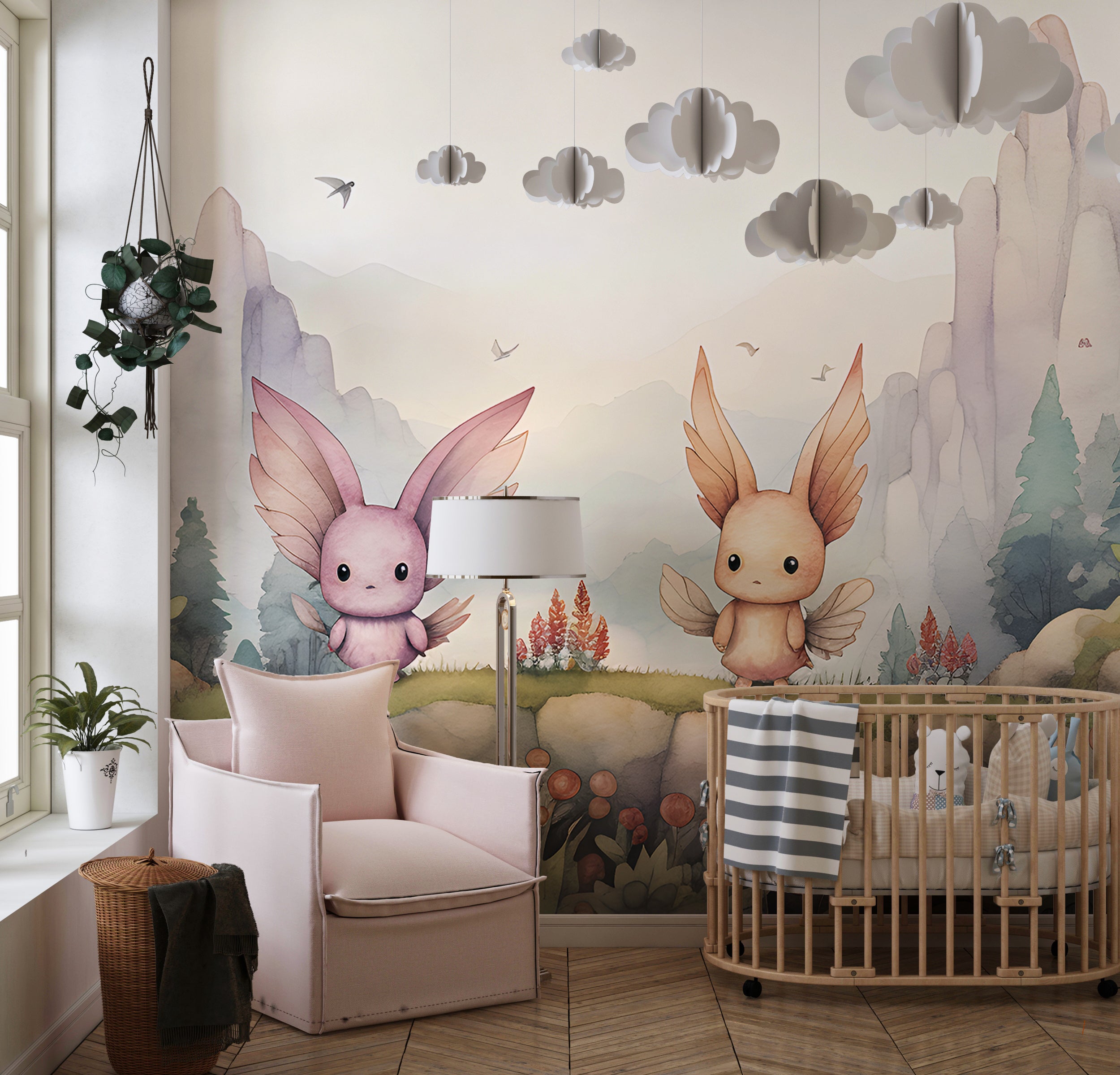 Peel and Stick Cartoon Animals Wallpaper