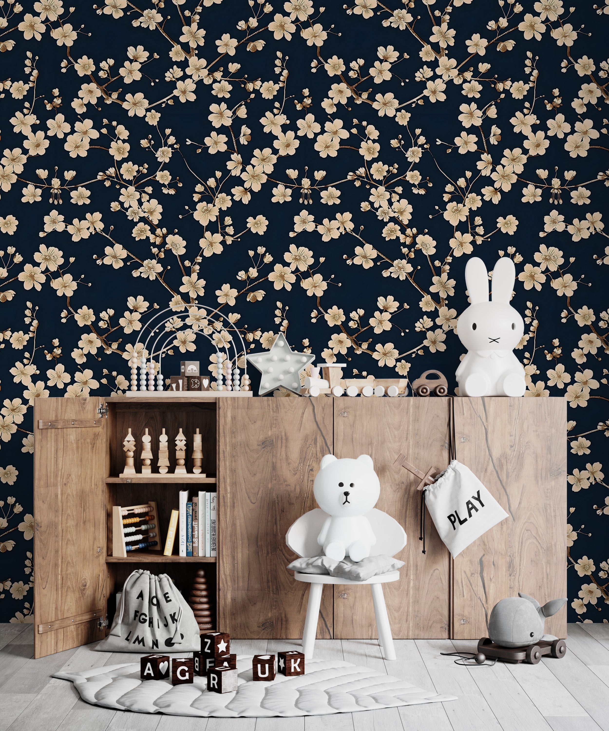 Small Flower Pattern Wall Decal in Rich Colors