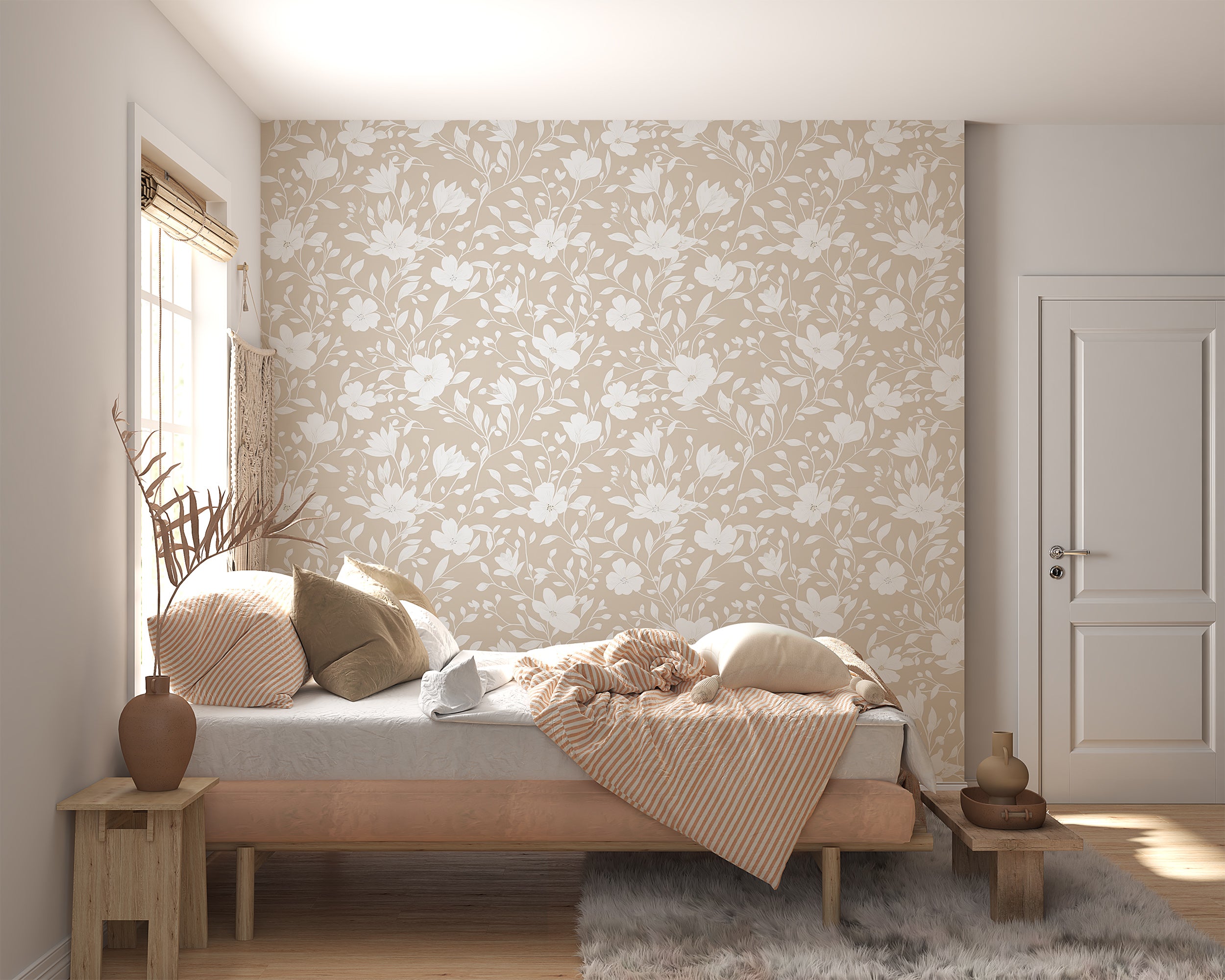 Minimalist floral wall art for bedrooms.
Subtle flower design for living rooms.