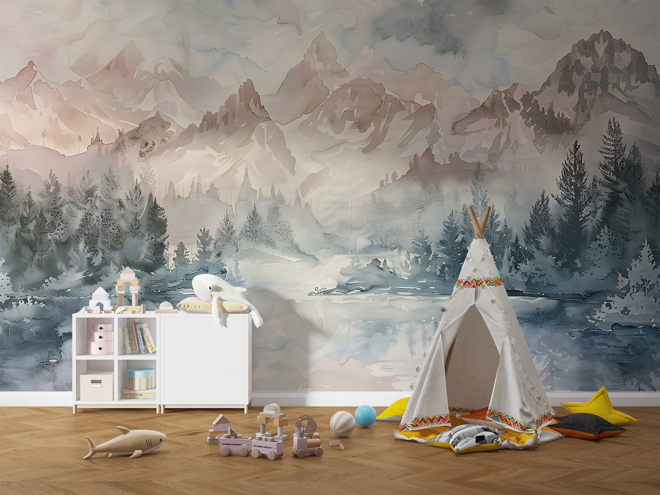 Serenity Pastel Colors Wall Covering