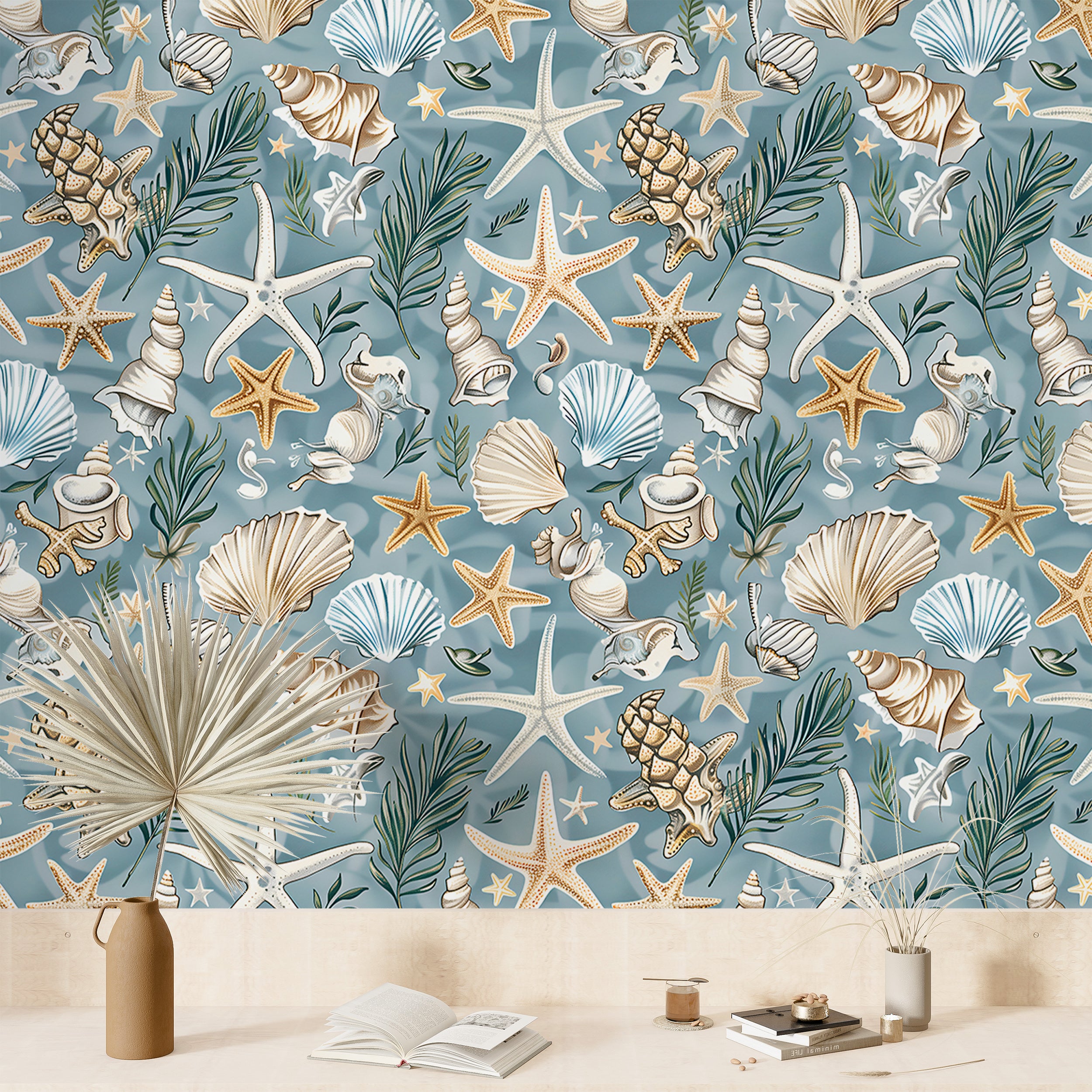 Ocean nursery peel and stick wallpaper