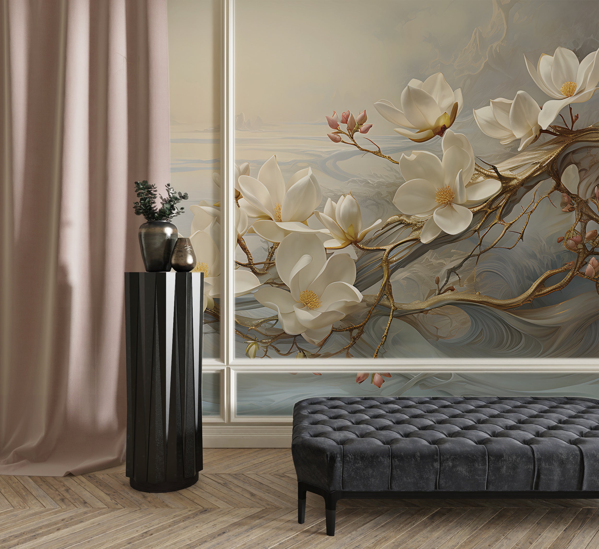 Vintage Magnolia Flower Wall Art