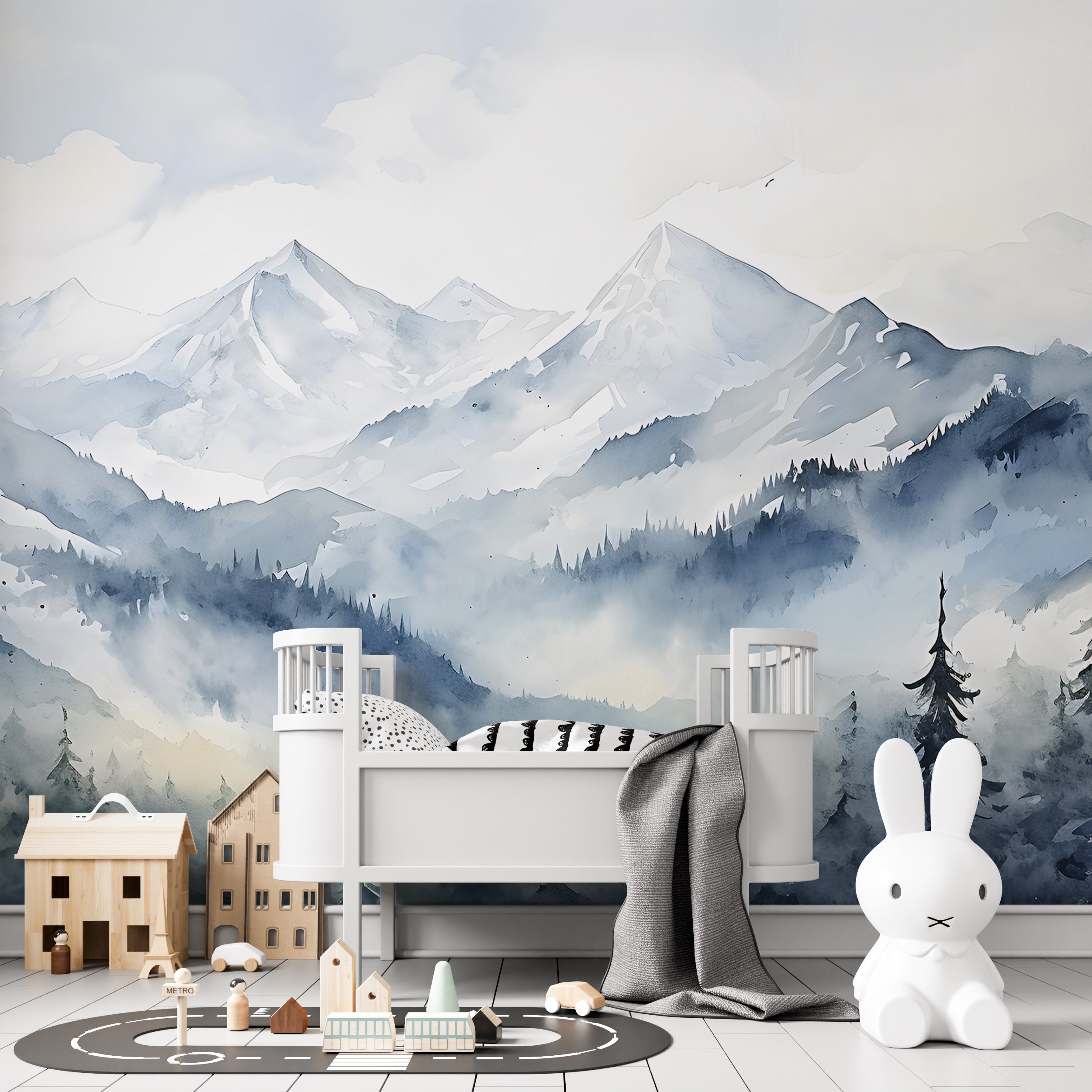 Blue Mountain Nursery Wall Scene
