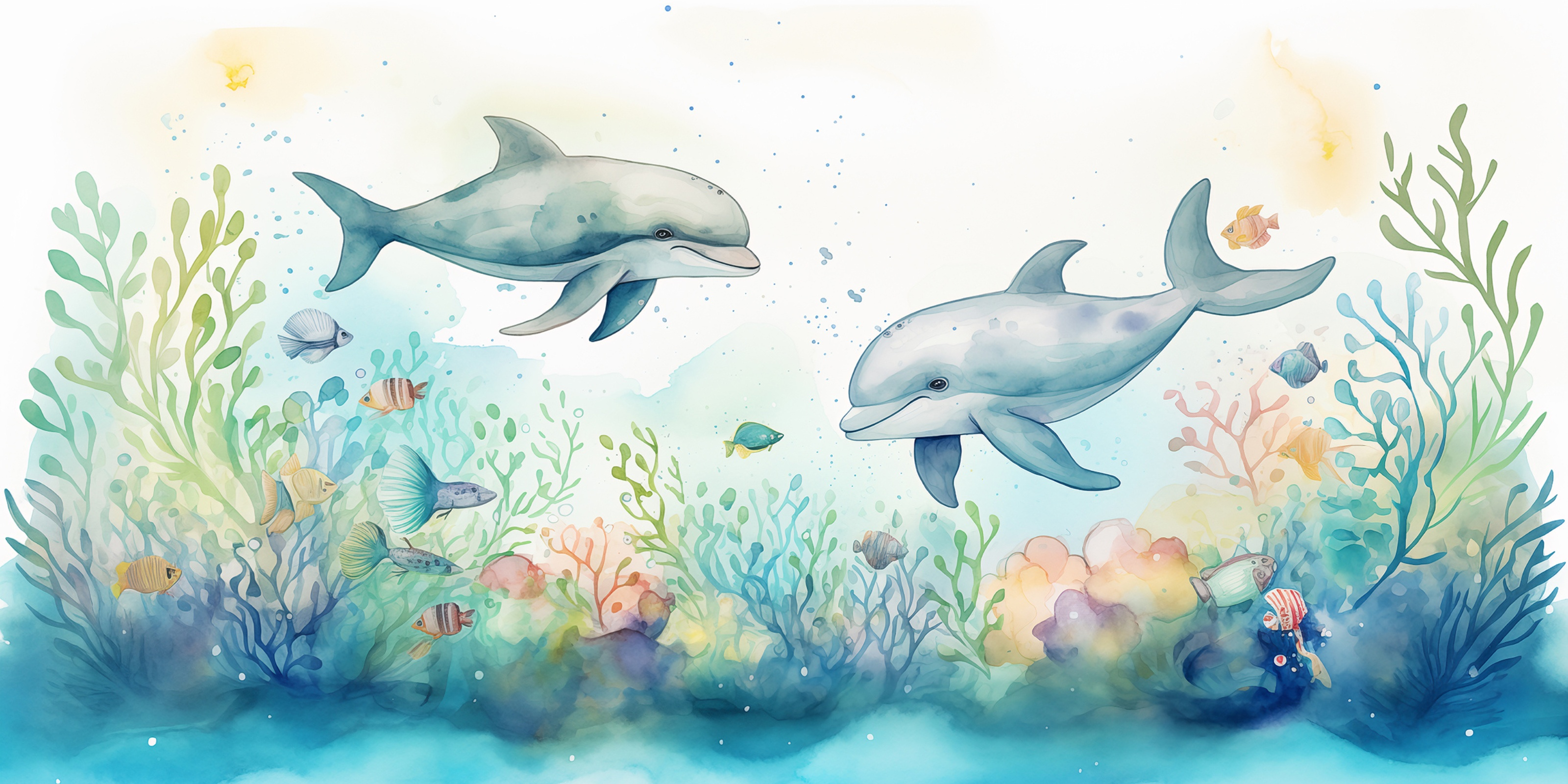 Underwater life nursery wallpapers and murals