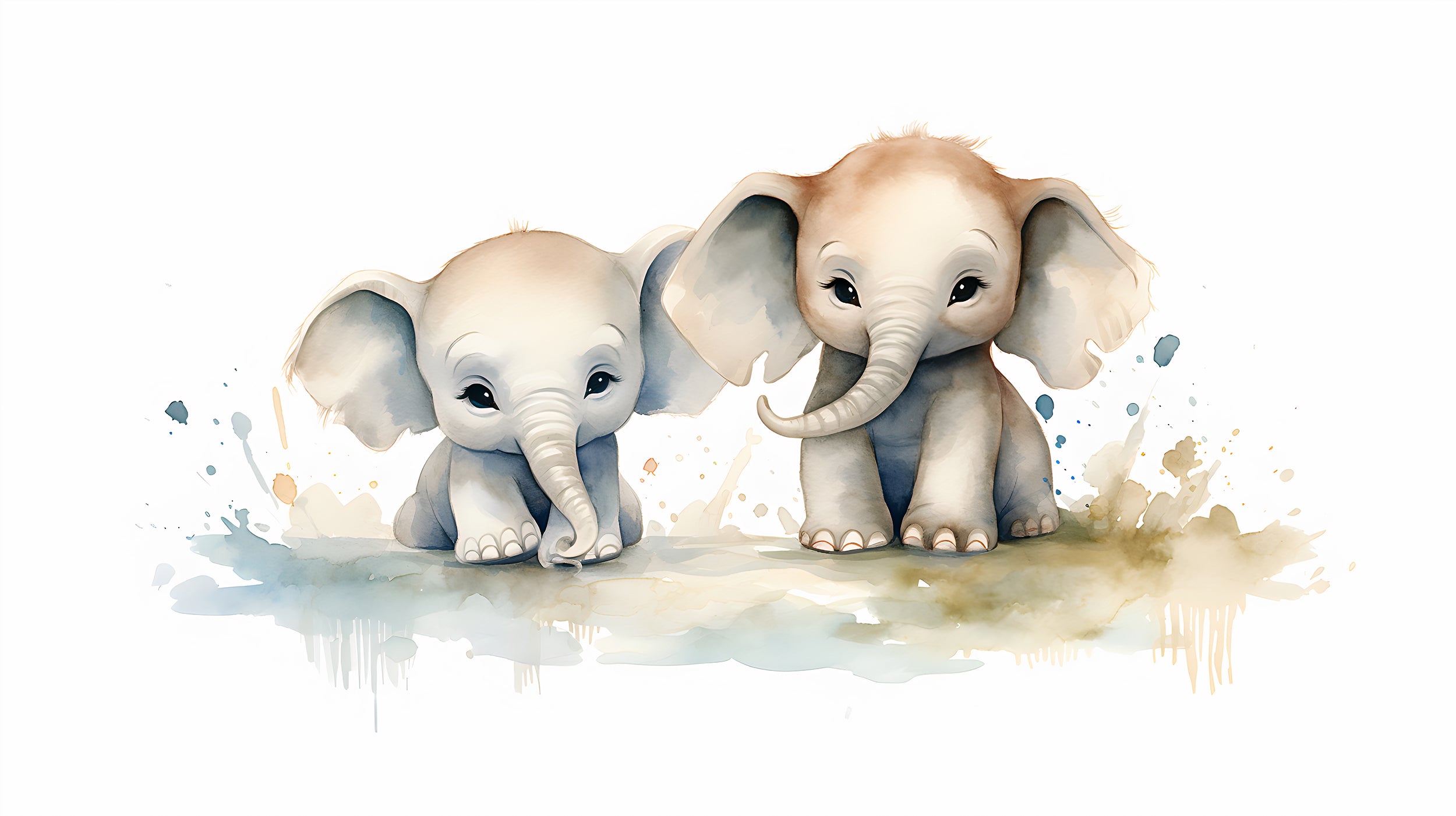 Adorable Baby Elephants Wall Decal