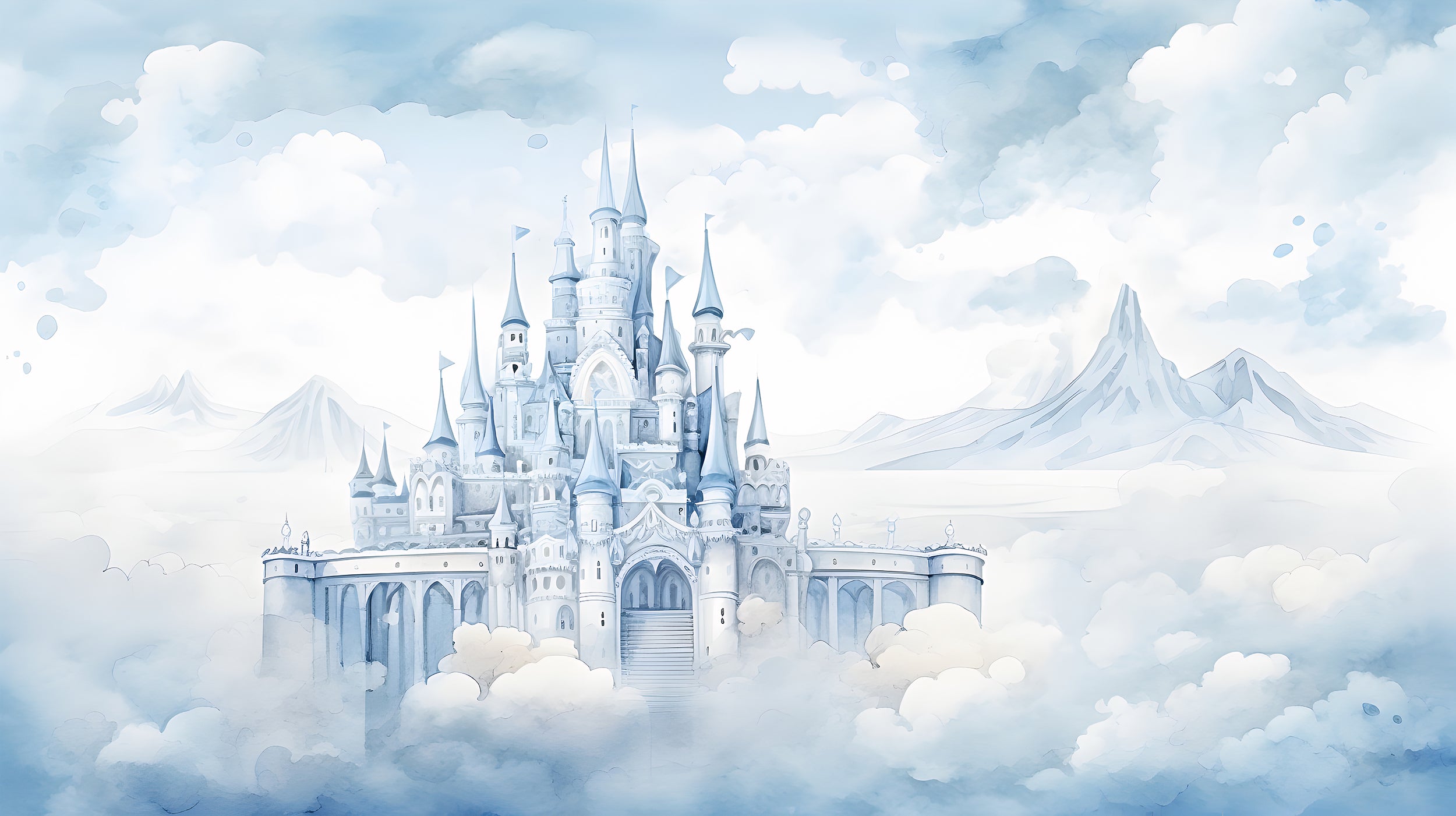 Whimsical Castle in the Sky Wall Decal