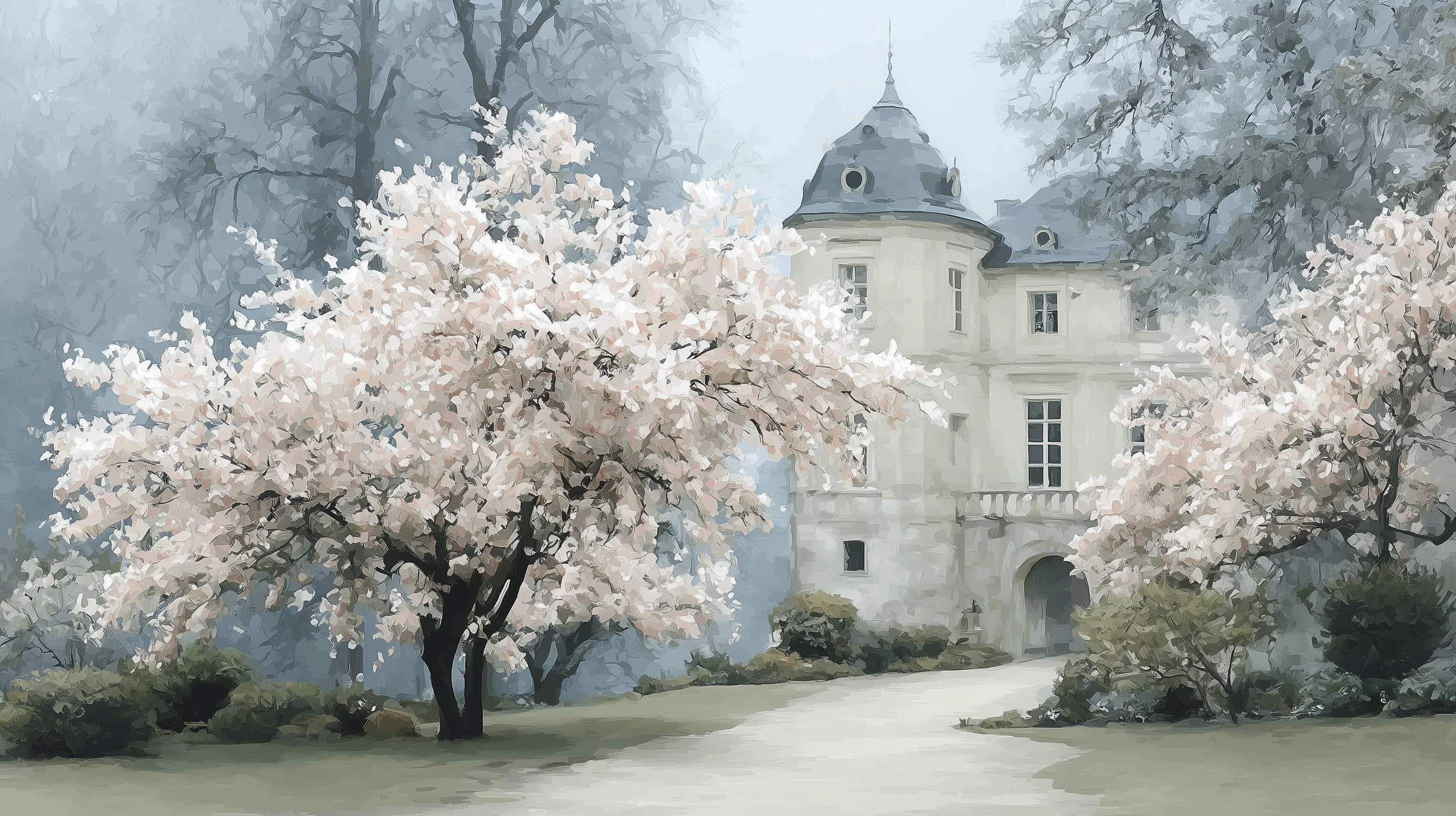 Removable castle and blossom mural

Romantic castle landscape wall decor