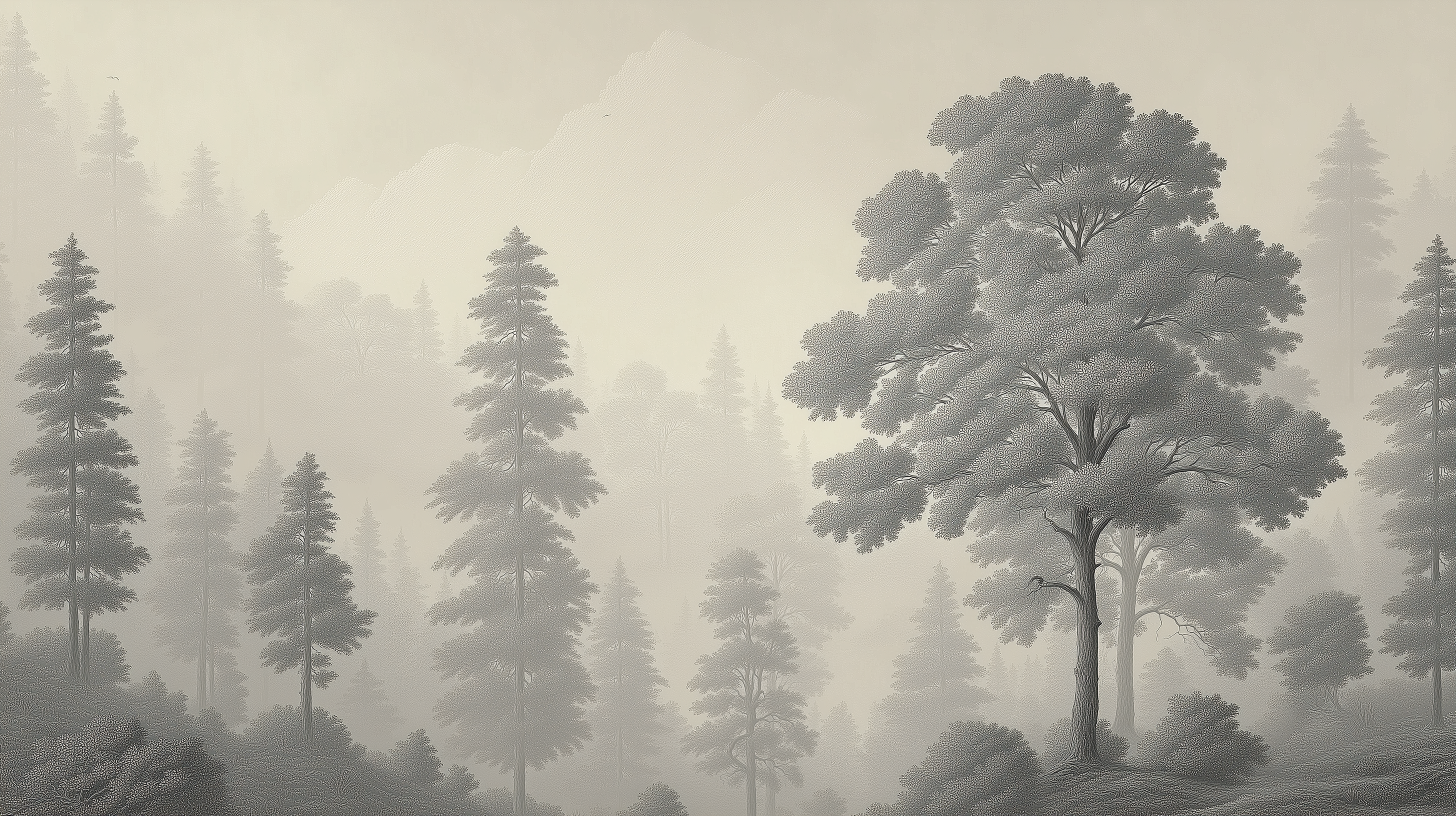 Minimal pine forest wall decor

Non-woven forest peel and stick mural