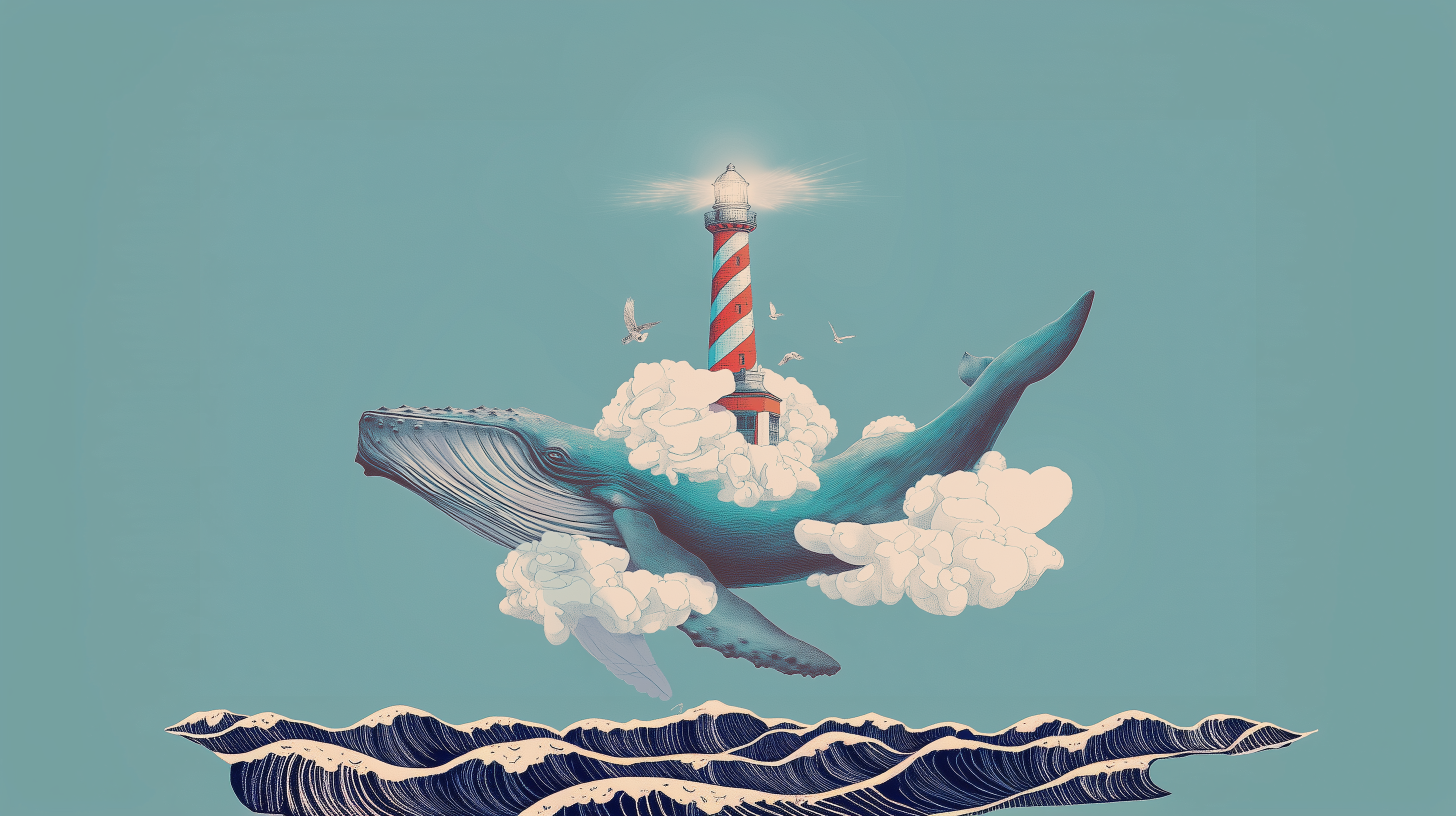 Blue whale and sea illustration wallpaper

Peel and stick ocean animal mural
