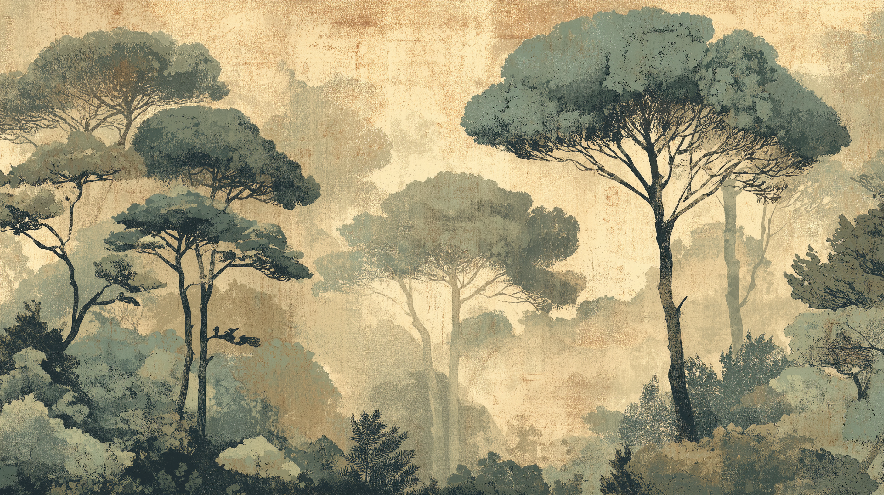 Large trees accent peel and stick mural

Old world tropical forest mural