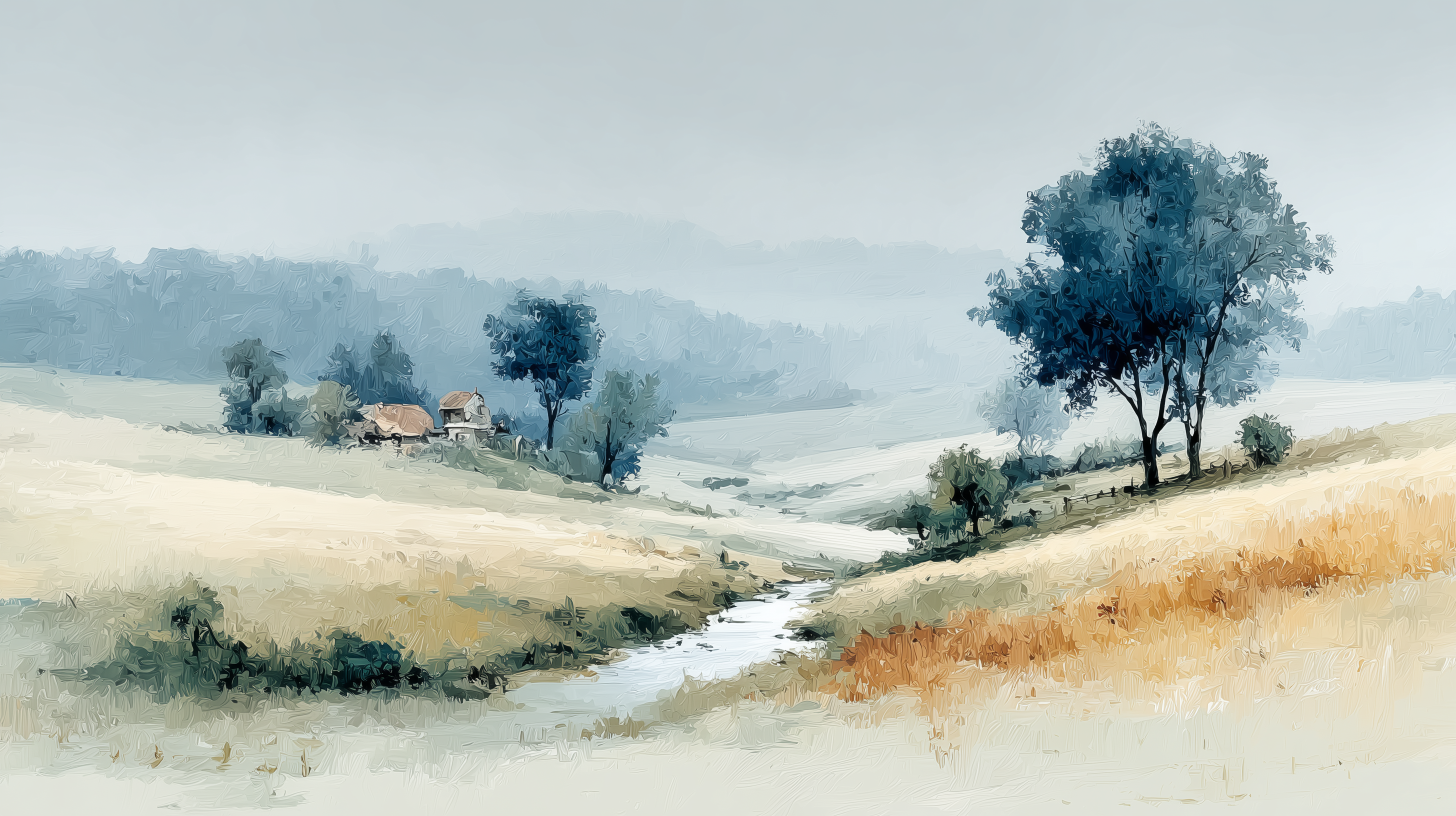 oil style rural scene

rustic houses in scenic valley