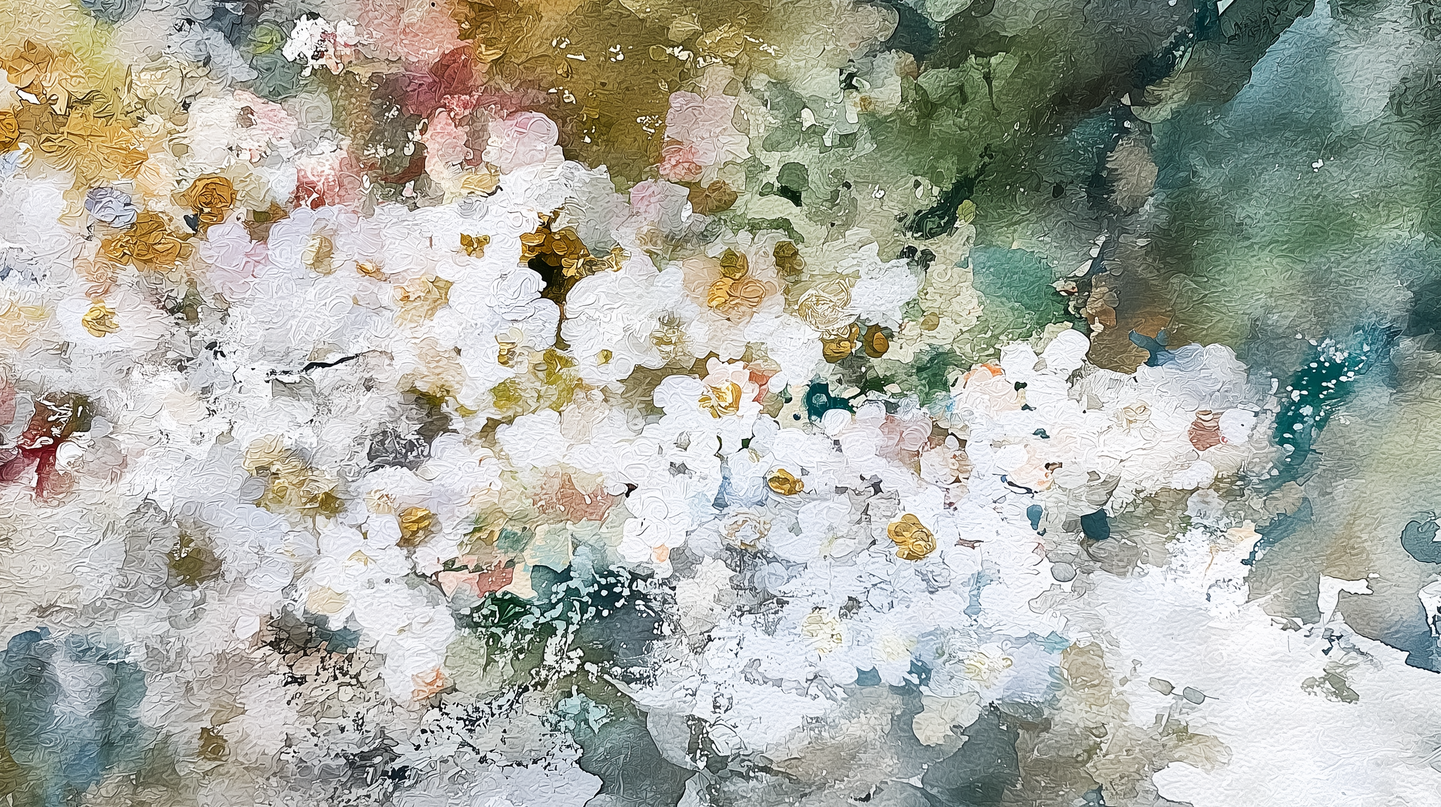 vibrant multicolor floral art mural

textured petals painting style wallpaper